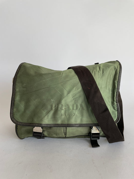 PRADA Tessuto Crossbody Bag Green