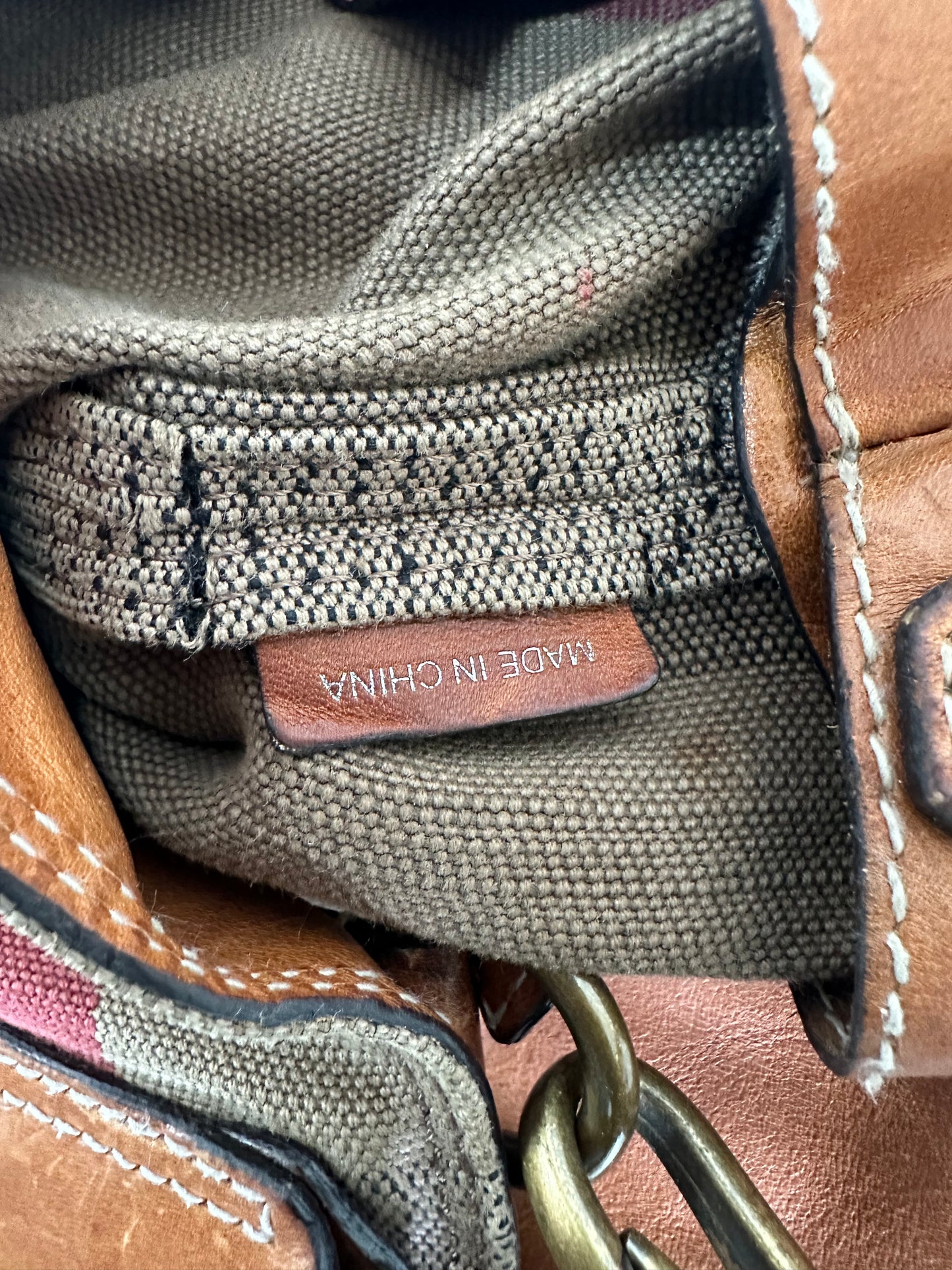 BURBERRY Canvas Mega Check Medium Ashby Hobo Saddle