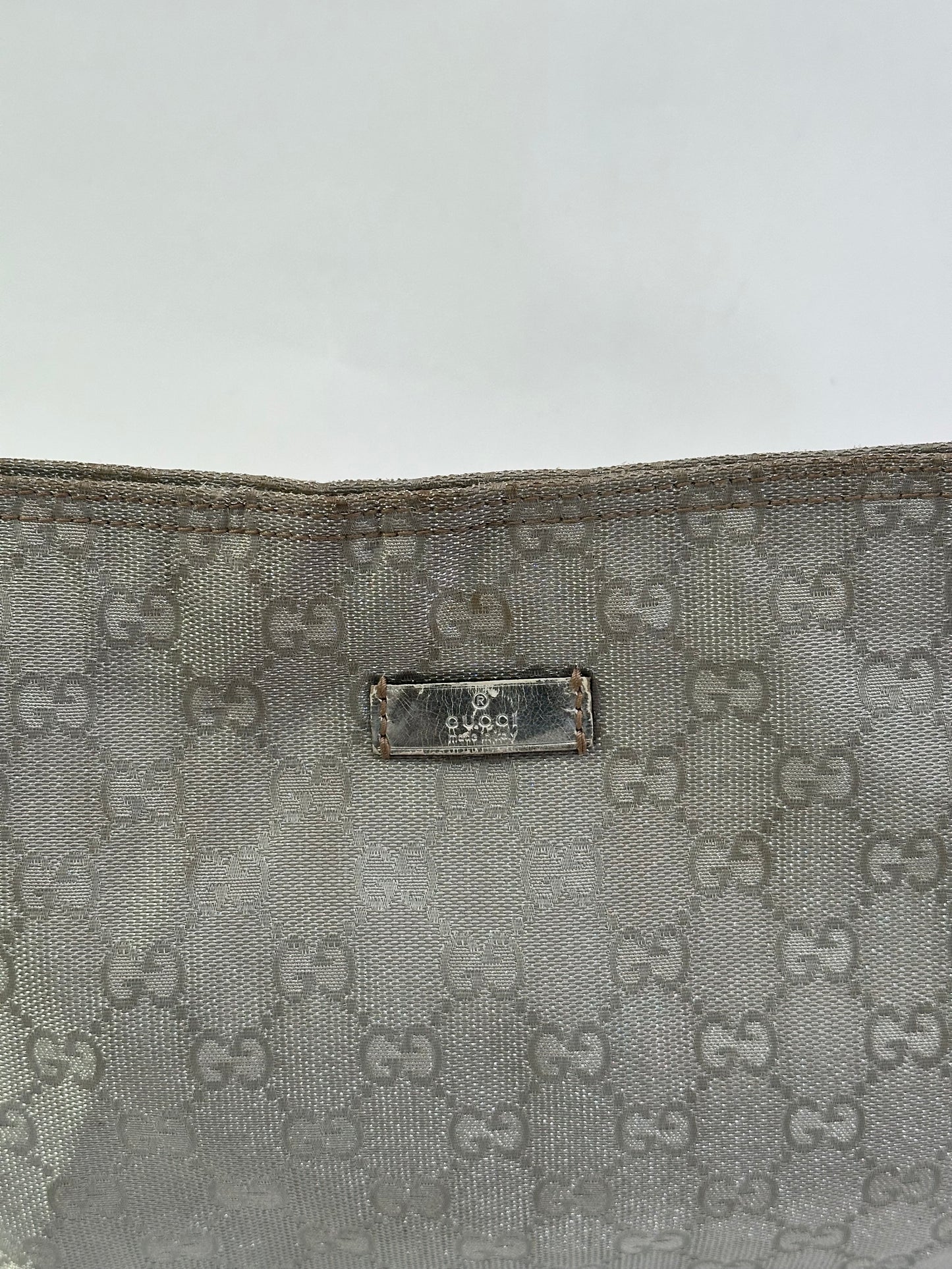 Gucci GG Canvas Crossbody Bag Silver
