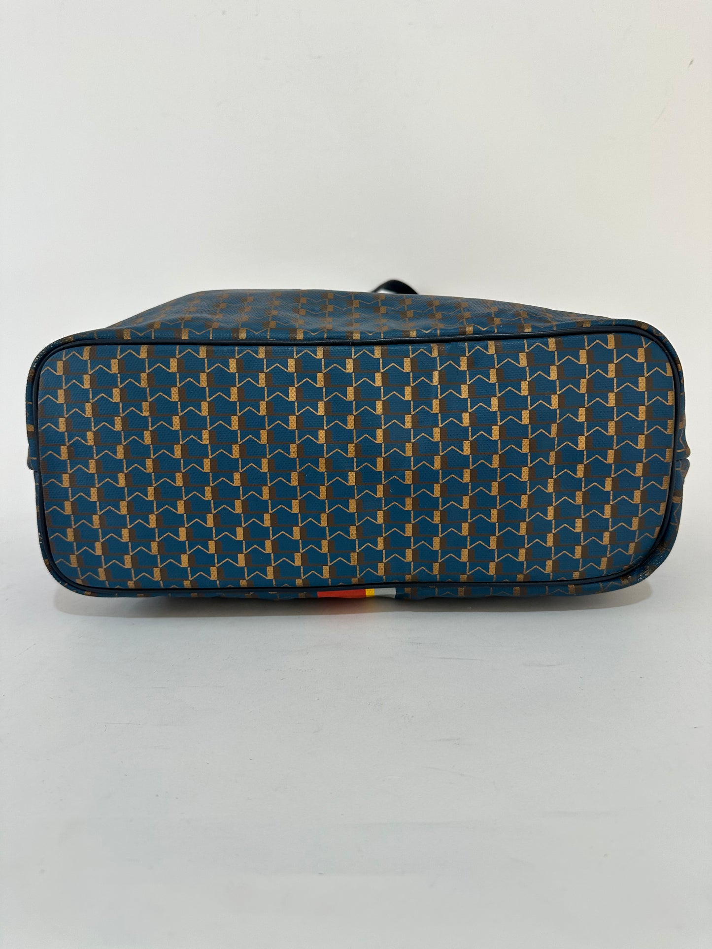 Moynat Blue Monogram Coated Canvas and Leather Oh! Ruban Tote