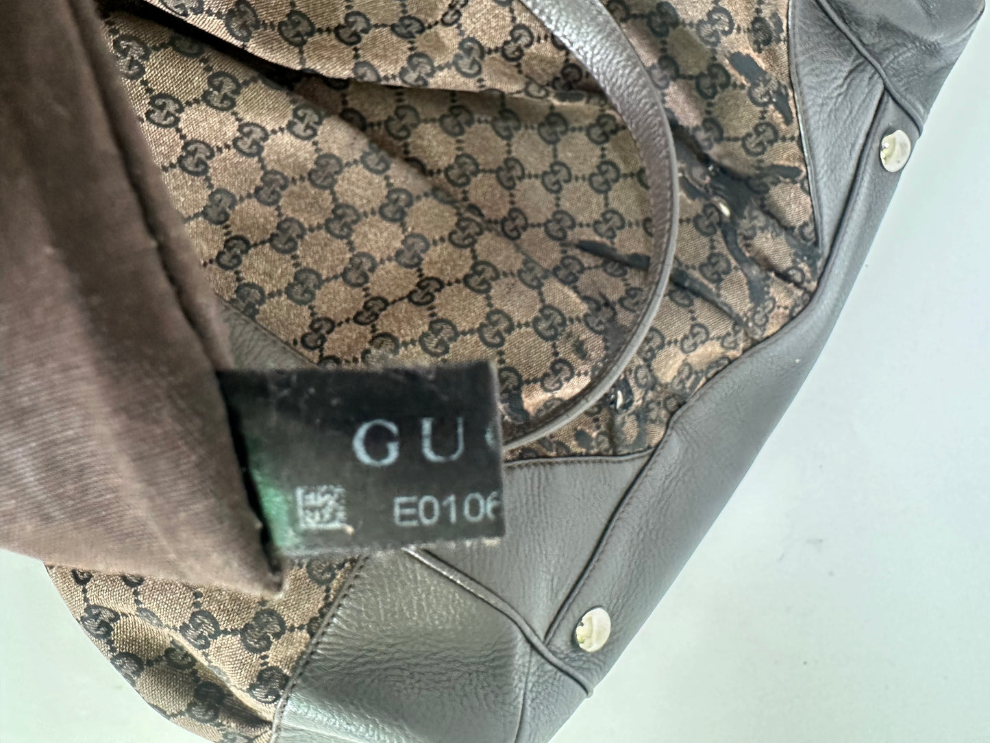 GUCCI GG Denim Full Moon Tote