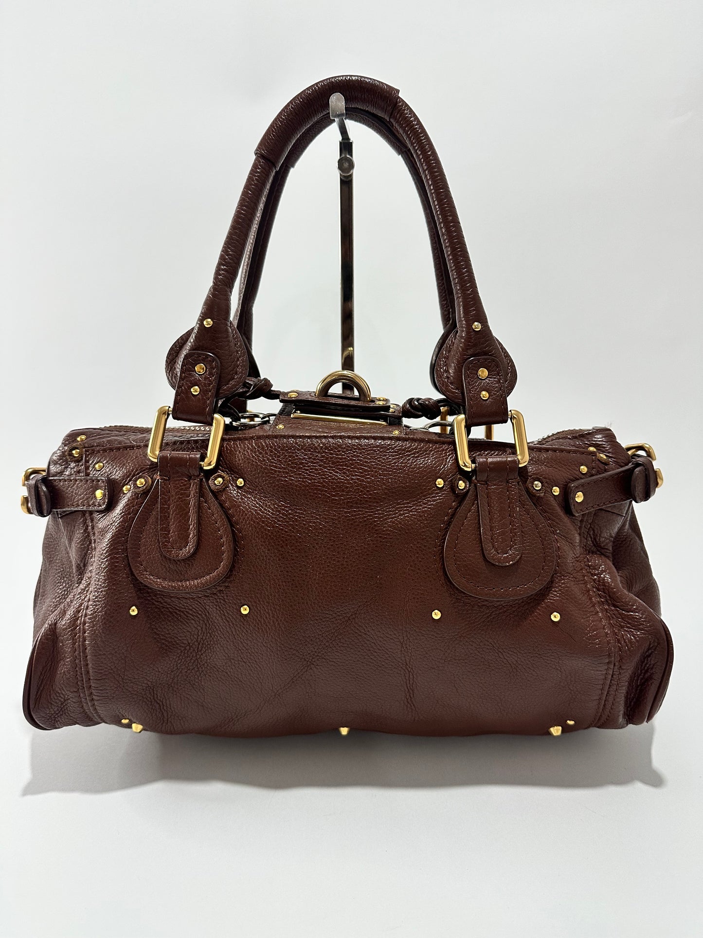 CHLOE Burgundy Leather Medium Paddington Satchel Bag