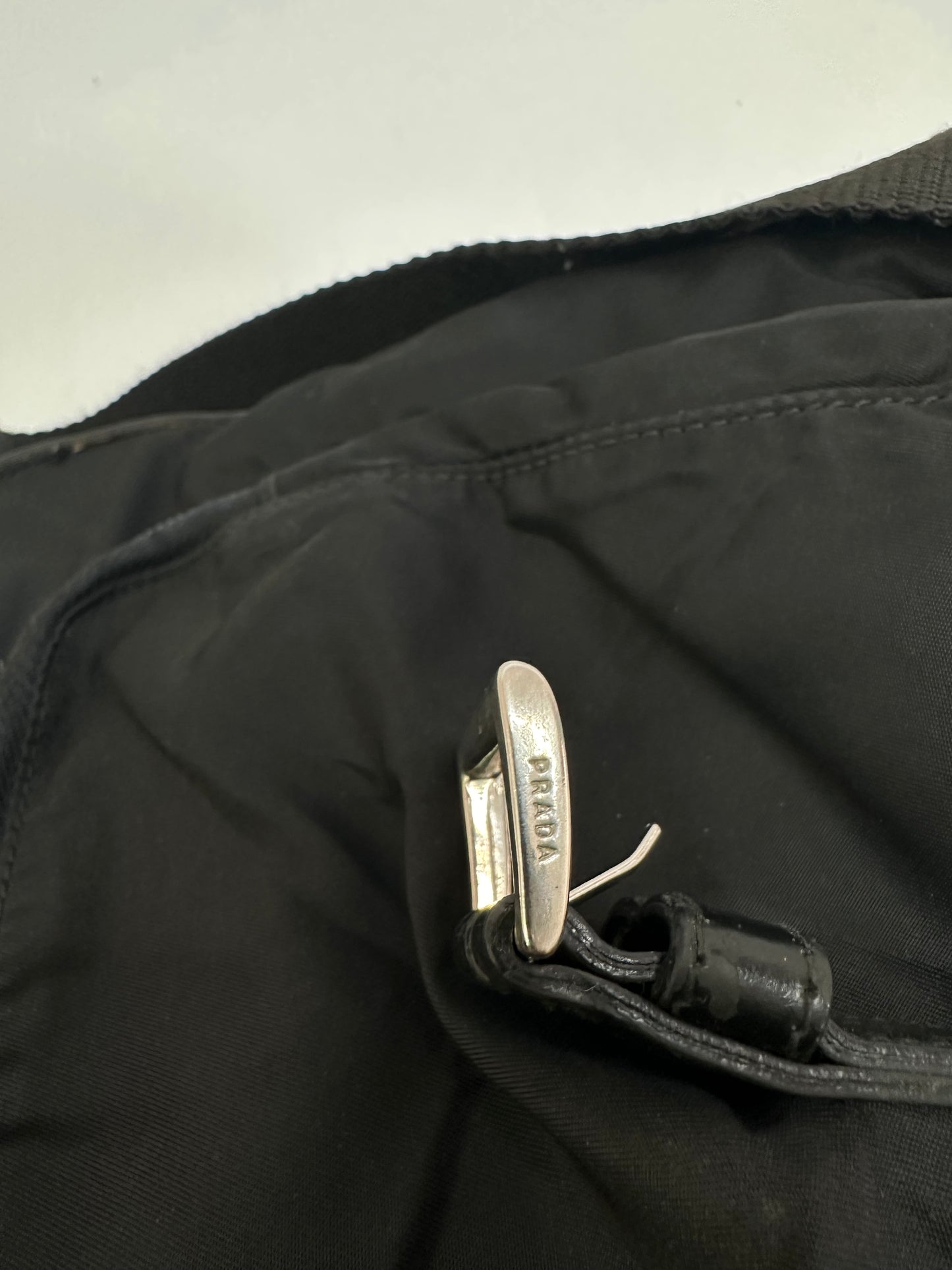 PRADA Unisex Tessuto Nylon Messenger Bag Black
