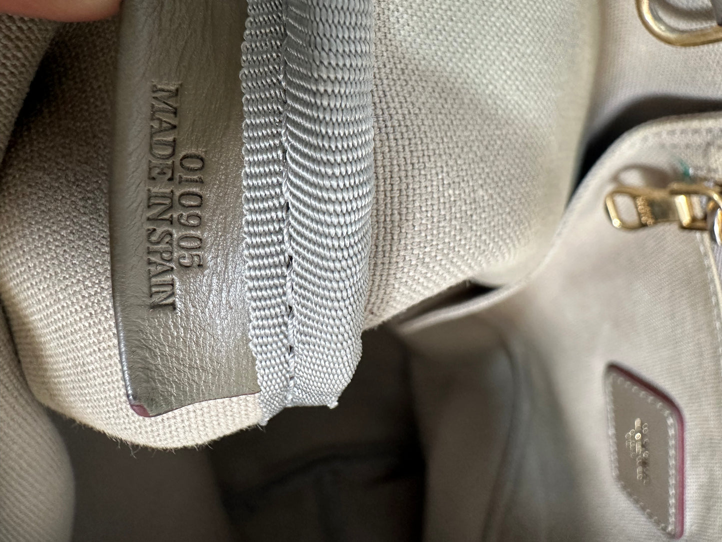 LOEWE Grey Anagram Logo Canvas and Leather Tote