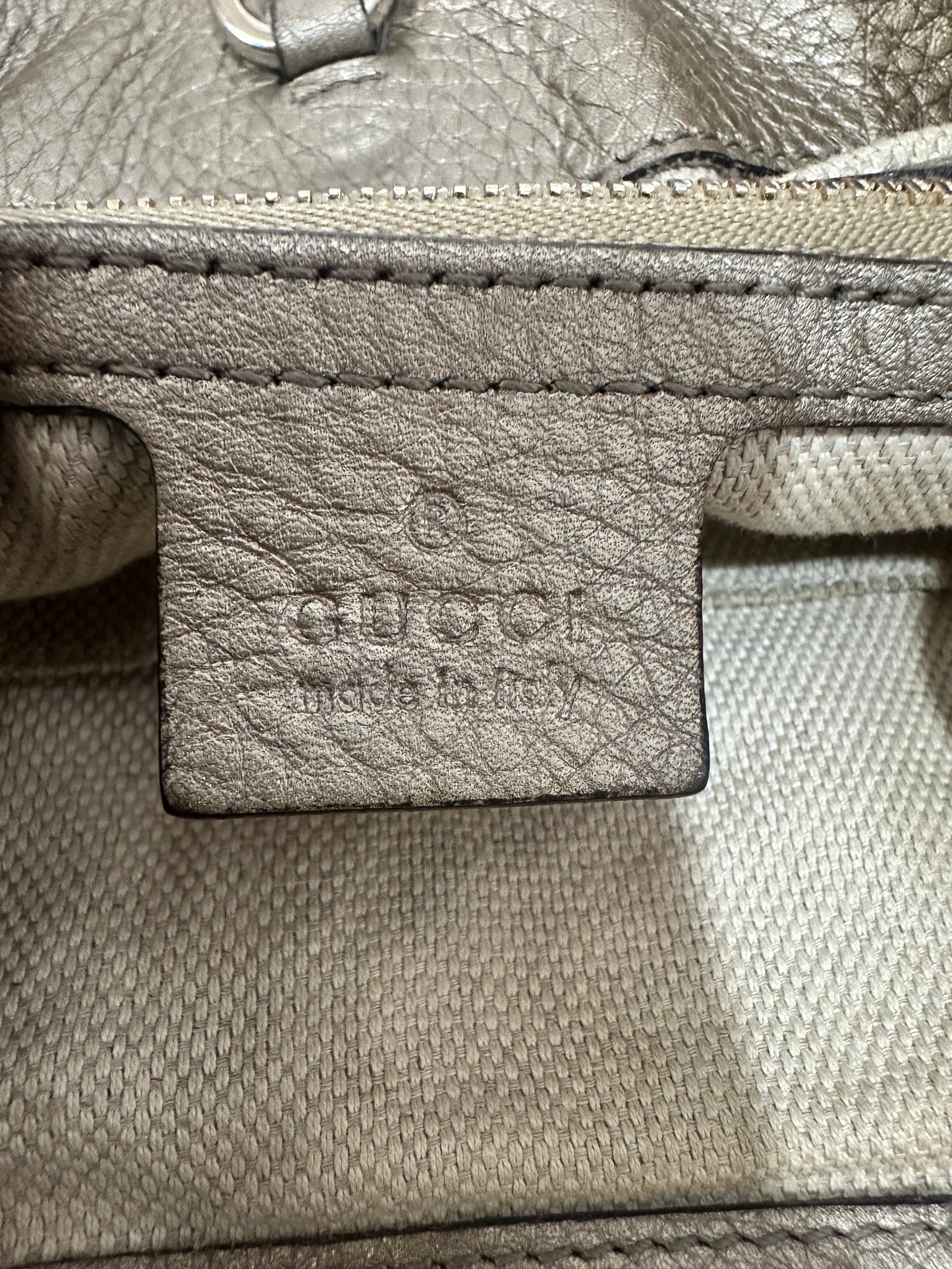 Gucci Gold Pebbled Leather Medium Soho Tote