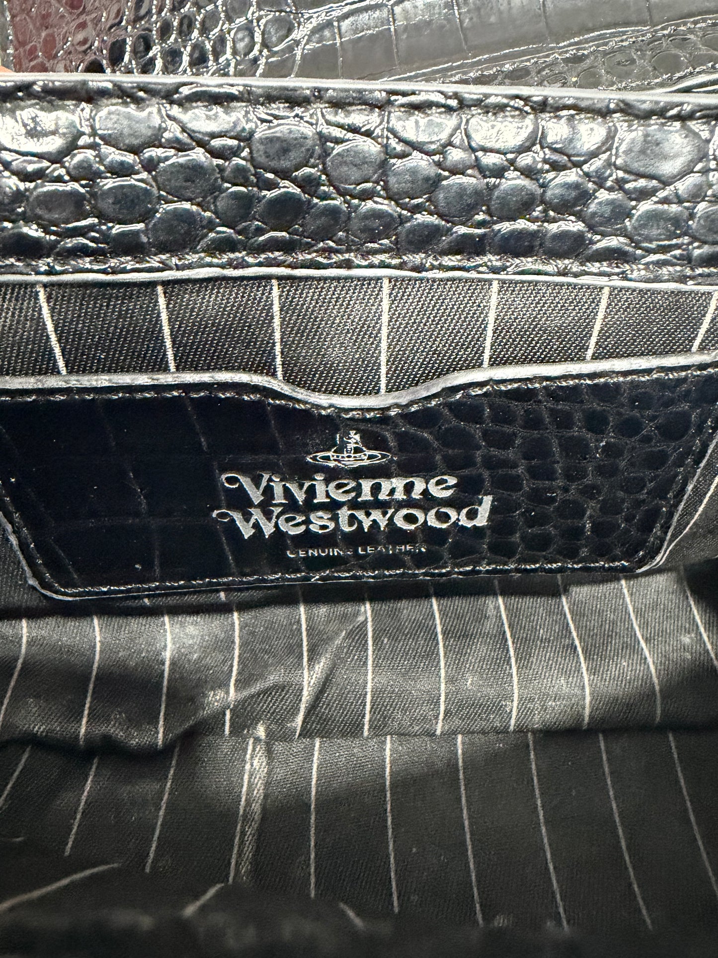 Vivienne Westwood Black Small Patent Leather Hazel Top-Handle Bag