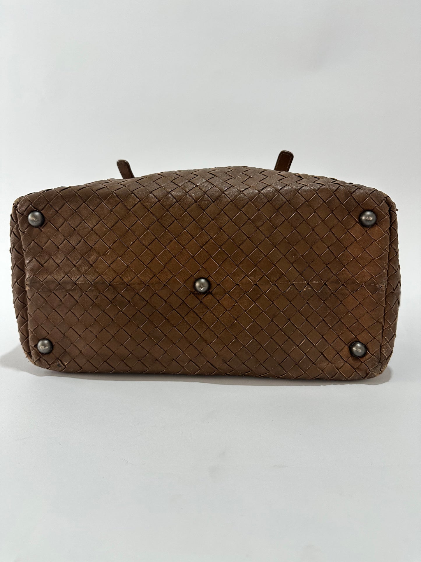 Bottega Veneta Brown Intrecciato Leather Zip Satchel