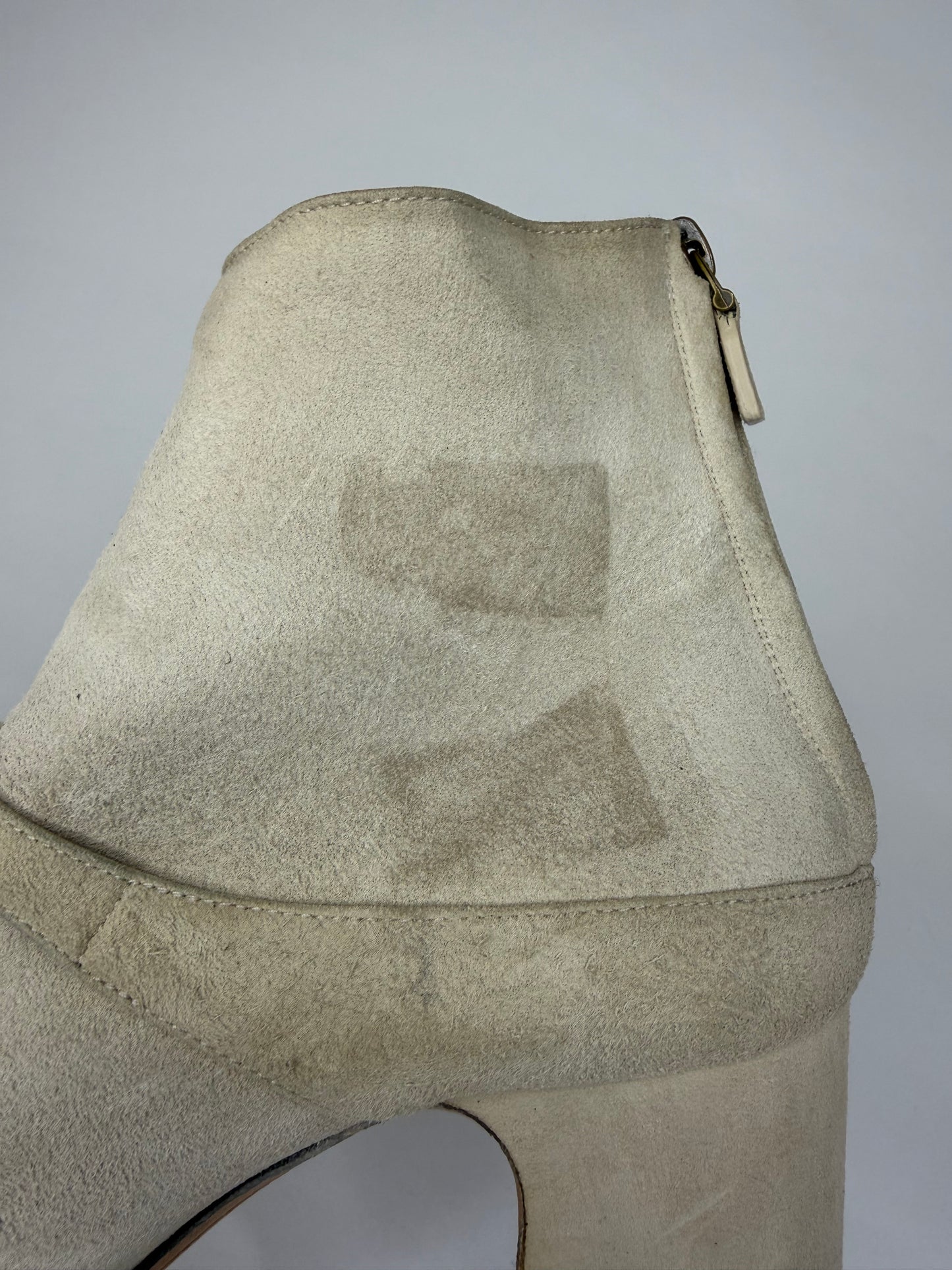 Loro Piana Maxi Charms Grey Suede Ankle Length Boots Size 38 EU/ 8 US / 5 UK