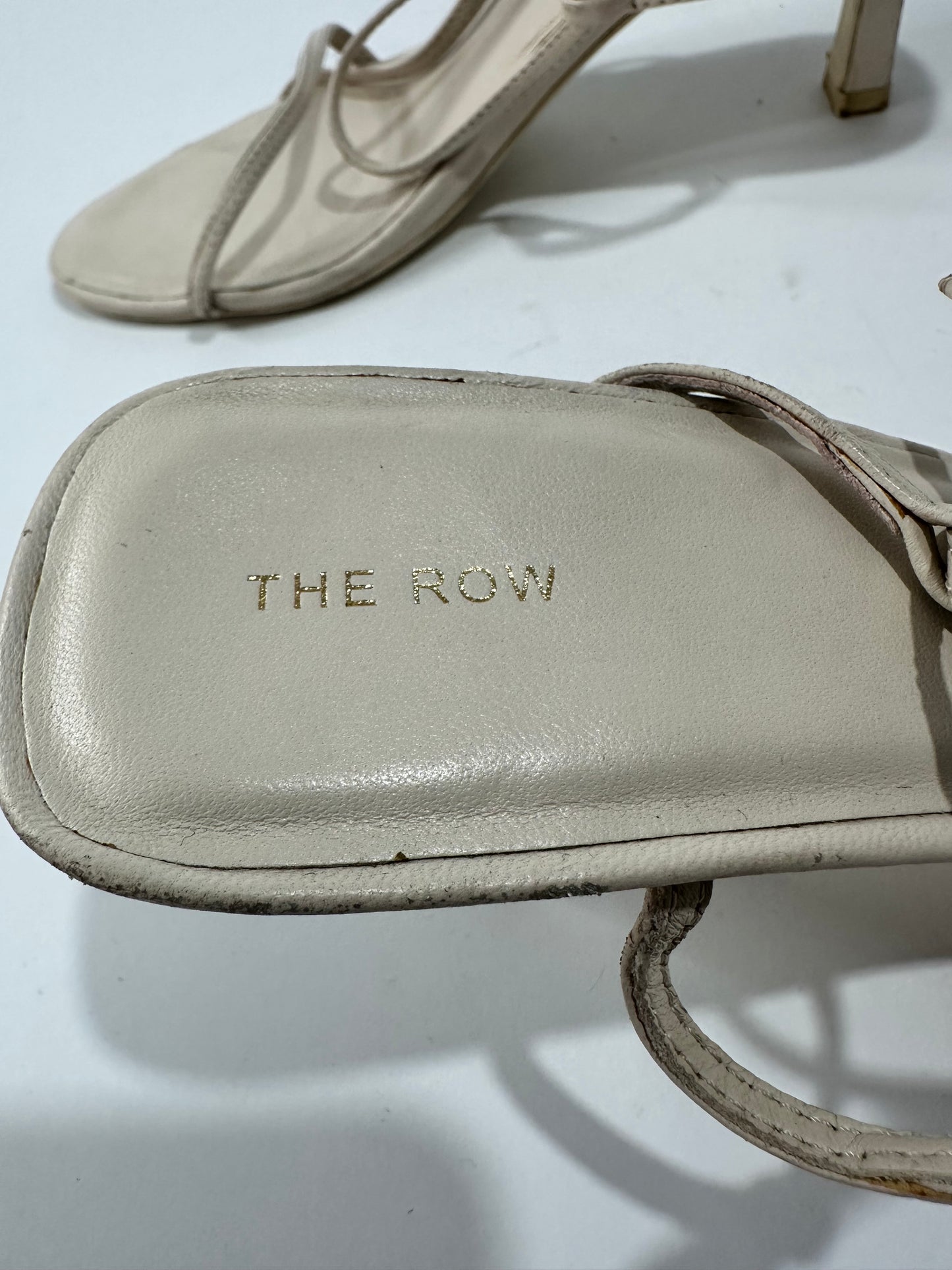 The Row White leather Bare Sandal Size 37 EU/ 7 US/ 4 UK
