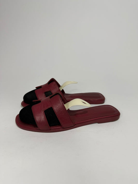 HERMES Pink Epsom Oran Sandals Size 39 EU/9 US / 6 UK