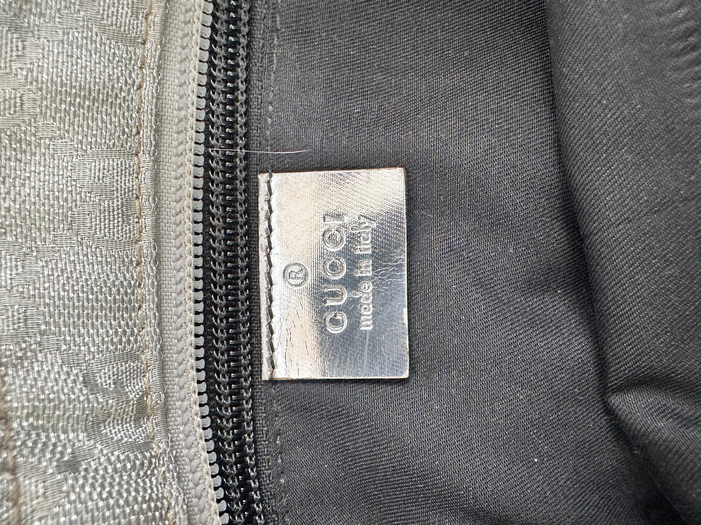 Gucci GG Canvas Crossbody Bag Silver
