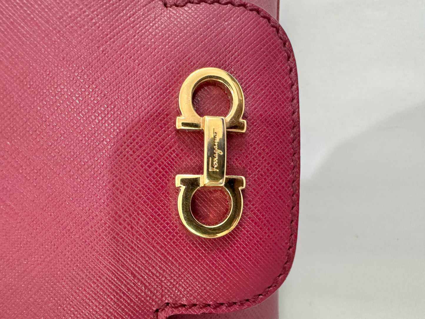 Salvatore Ferragamo Purple Leather Gancini Flap Bag