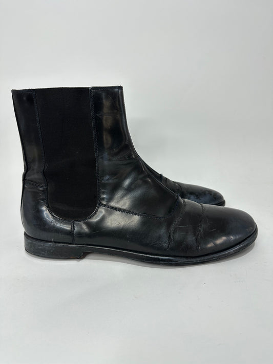 MAISON MARTIN MARGEILA Patent Leather Ankle Chelsea Boots Size 43 IT