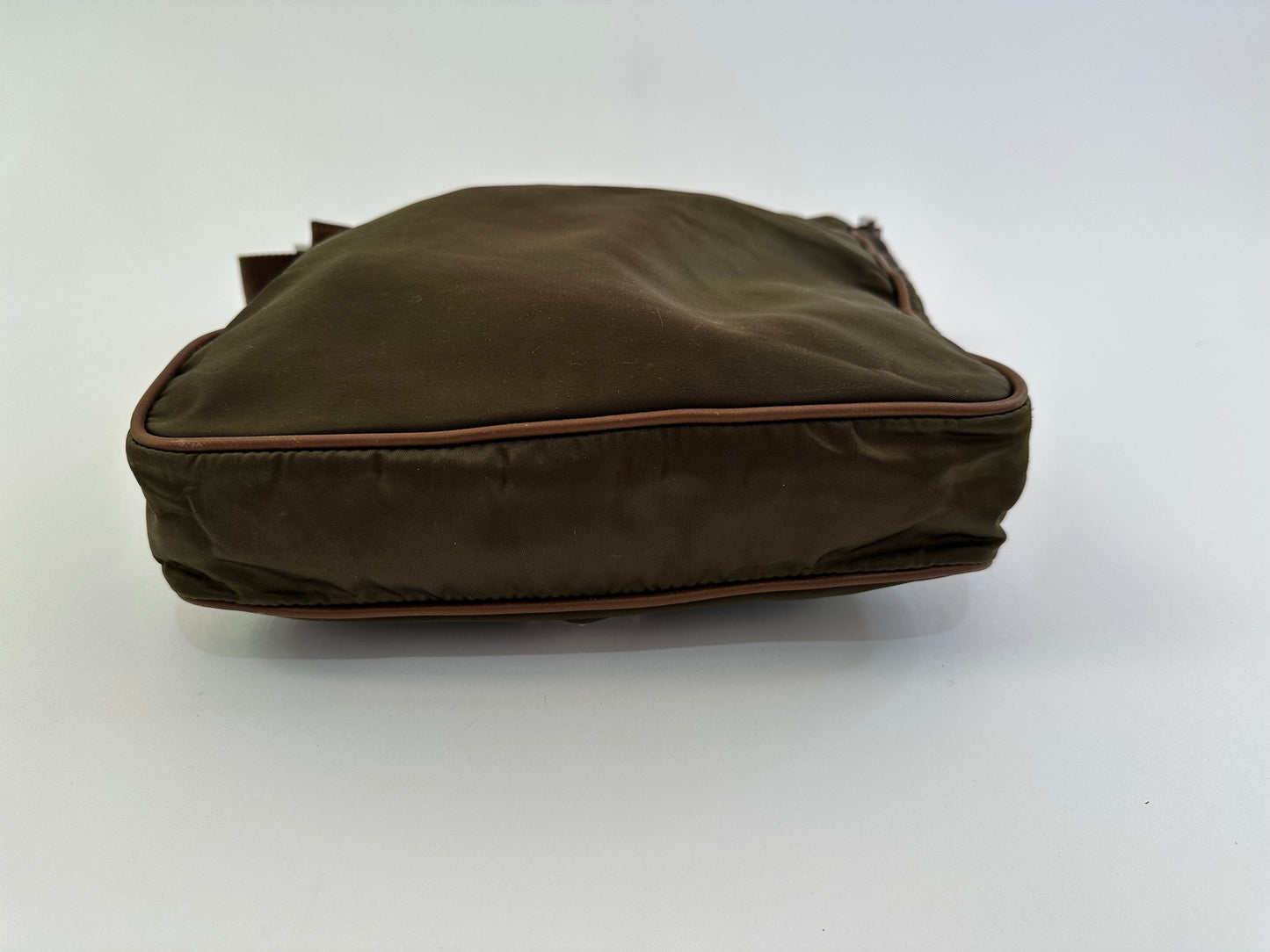 PRADA Tessuto Nylon Flat Messenger Bag Green