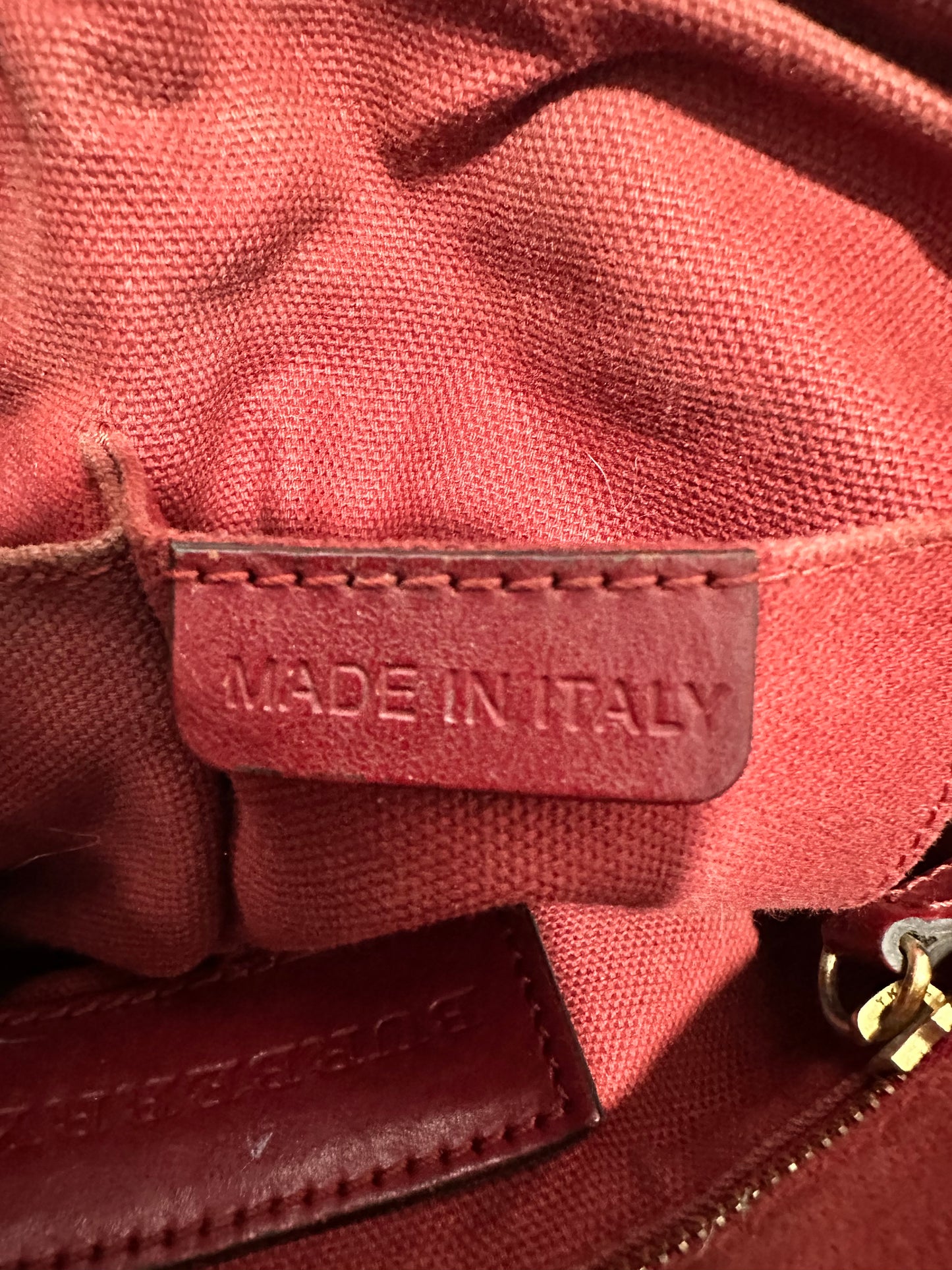 BURBERRY
Haymarket Check Small Blaze Satchel Military Red