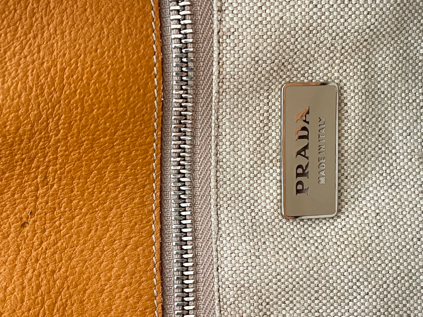 Prada Brown Canvas Tote Bag Beige Light brown