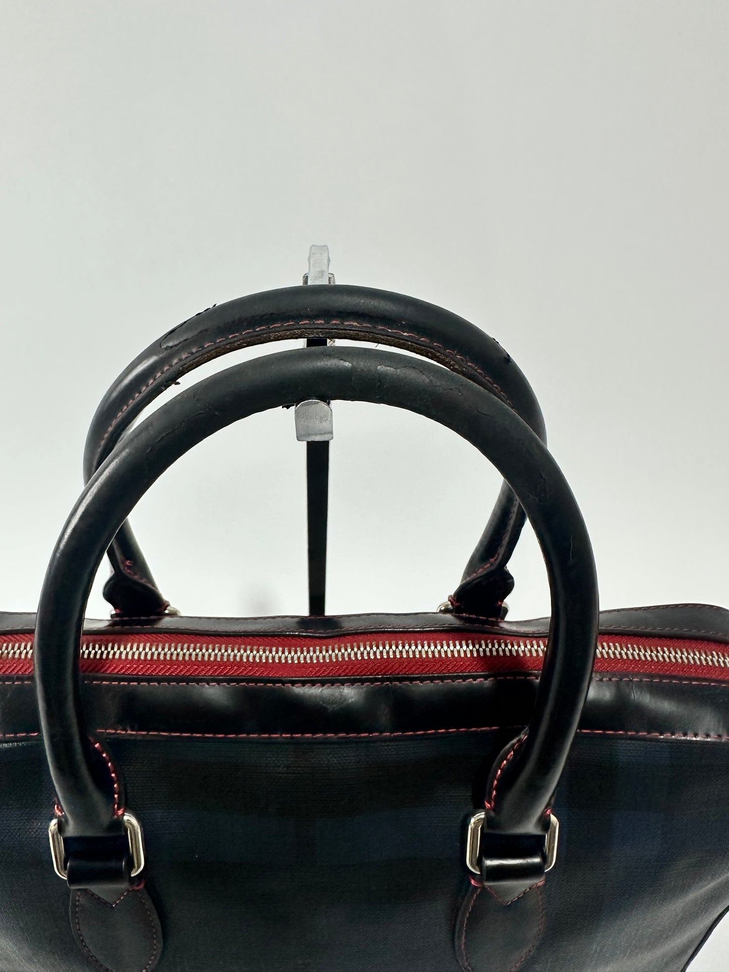 Burberry Smoked Check Coated Canvas and Leather The Barrow Briefcase Bag