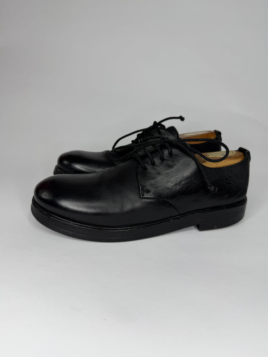Marsèll Black Leather Derby Shoes Men’s EU 41 Made in Italy Vero Cuoio