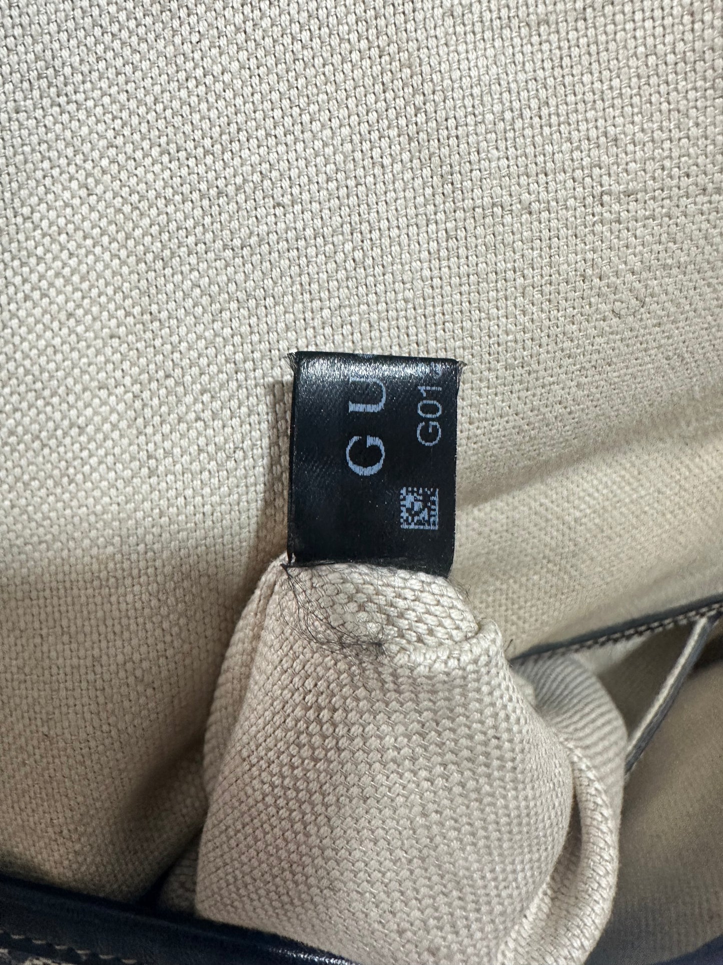 GUCCI
GG Plus Monogram Sellieria Calfskin Small Flap Messenger Bag Beige Blue