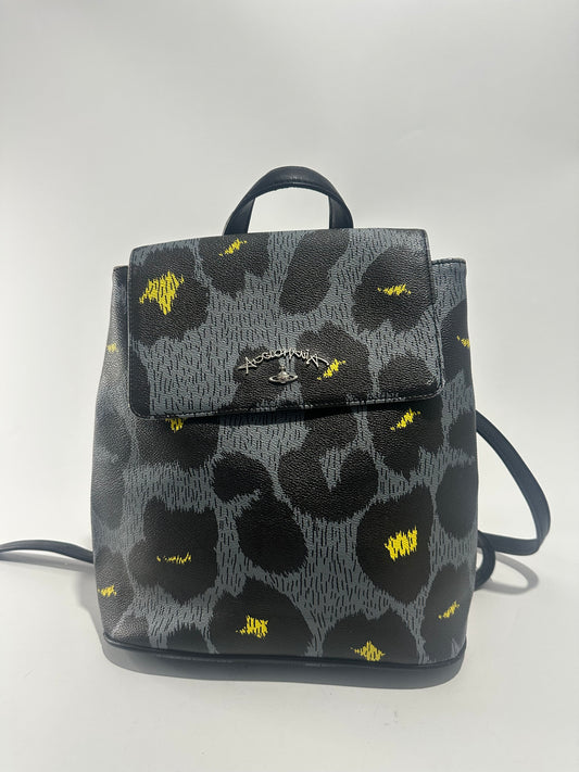 Vivienne Westwood Angomania Black Blue Canvas Backpack