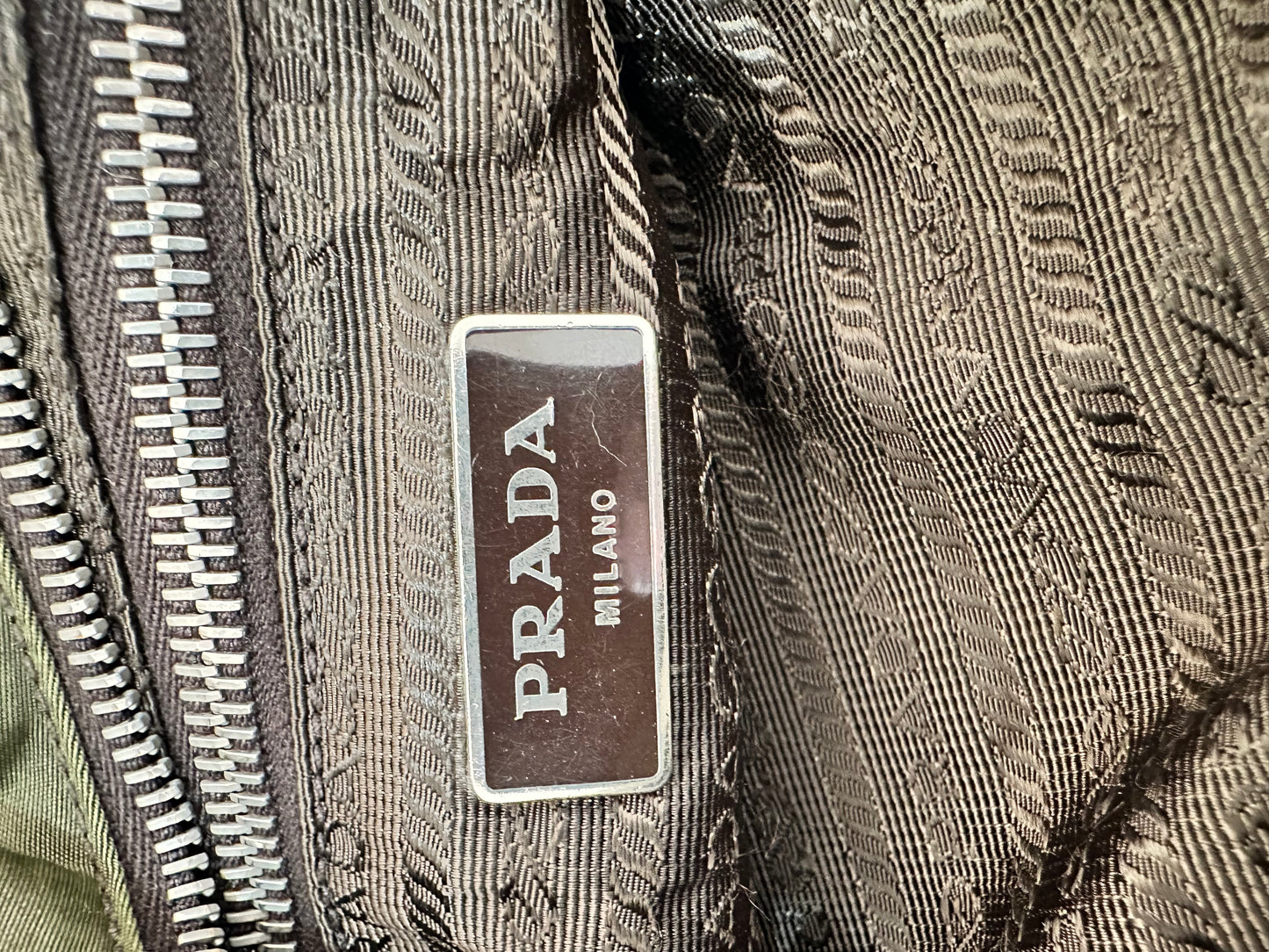 PRADA Tessuto Nylon Flat Messenger Bag Green