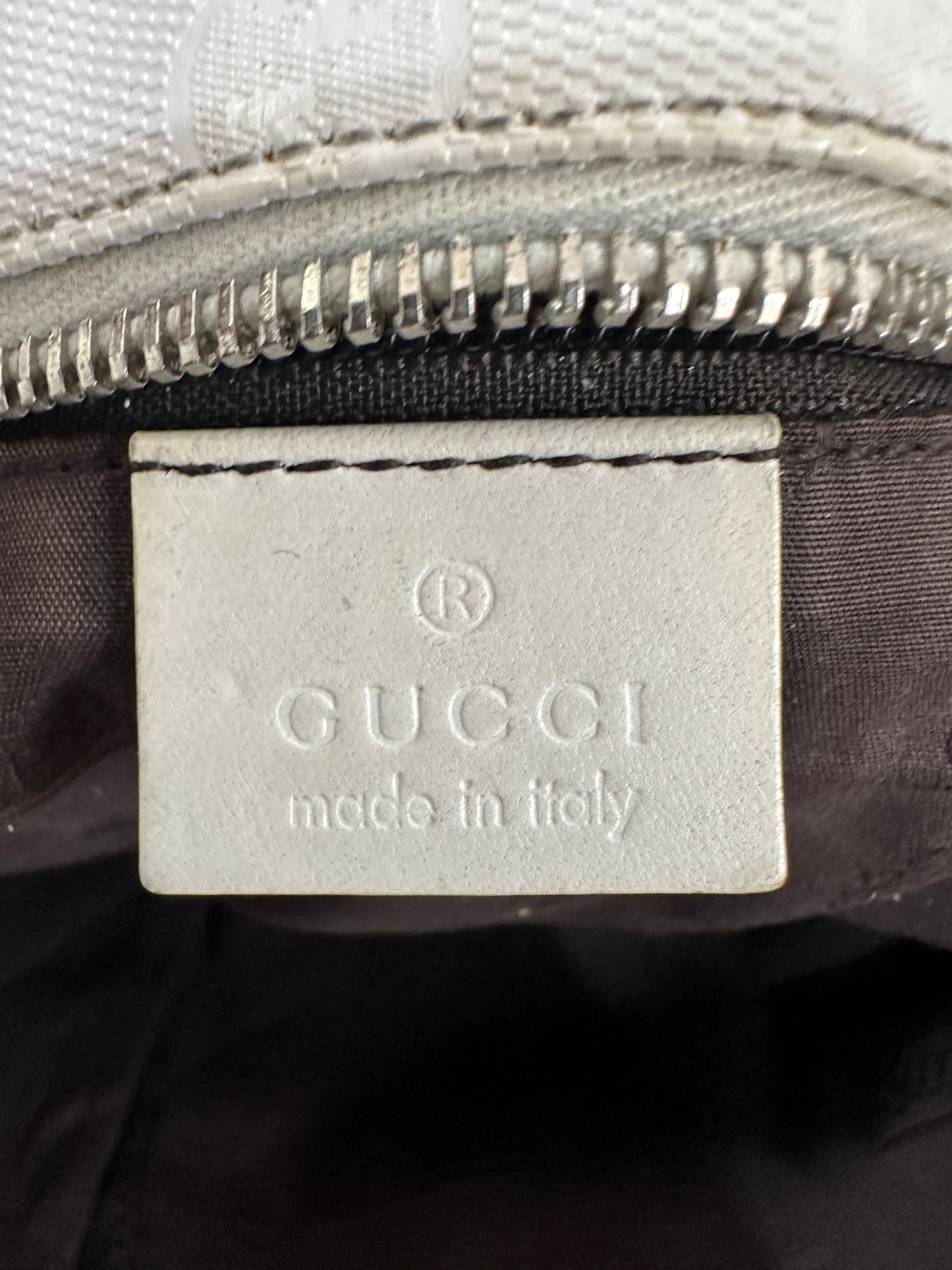 GUCCI White Imprime GG Tote Medium