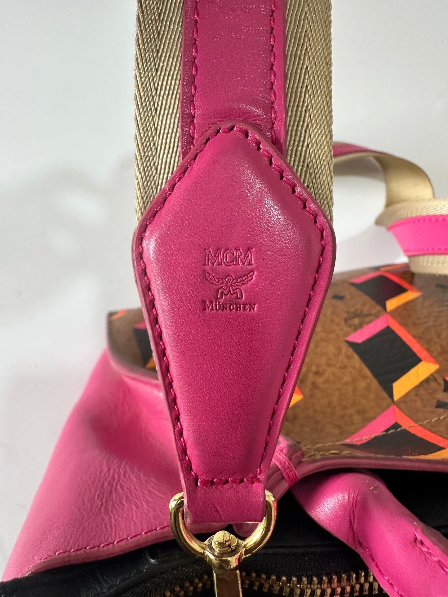 MCM
Visetos Diamond Printed Small Tote Cognac