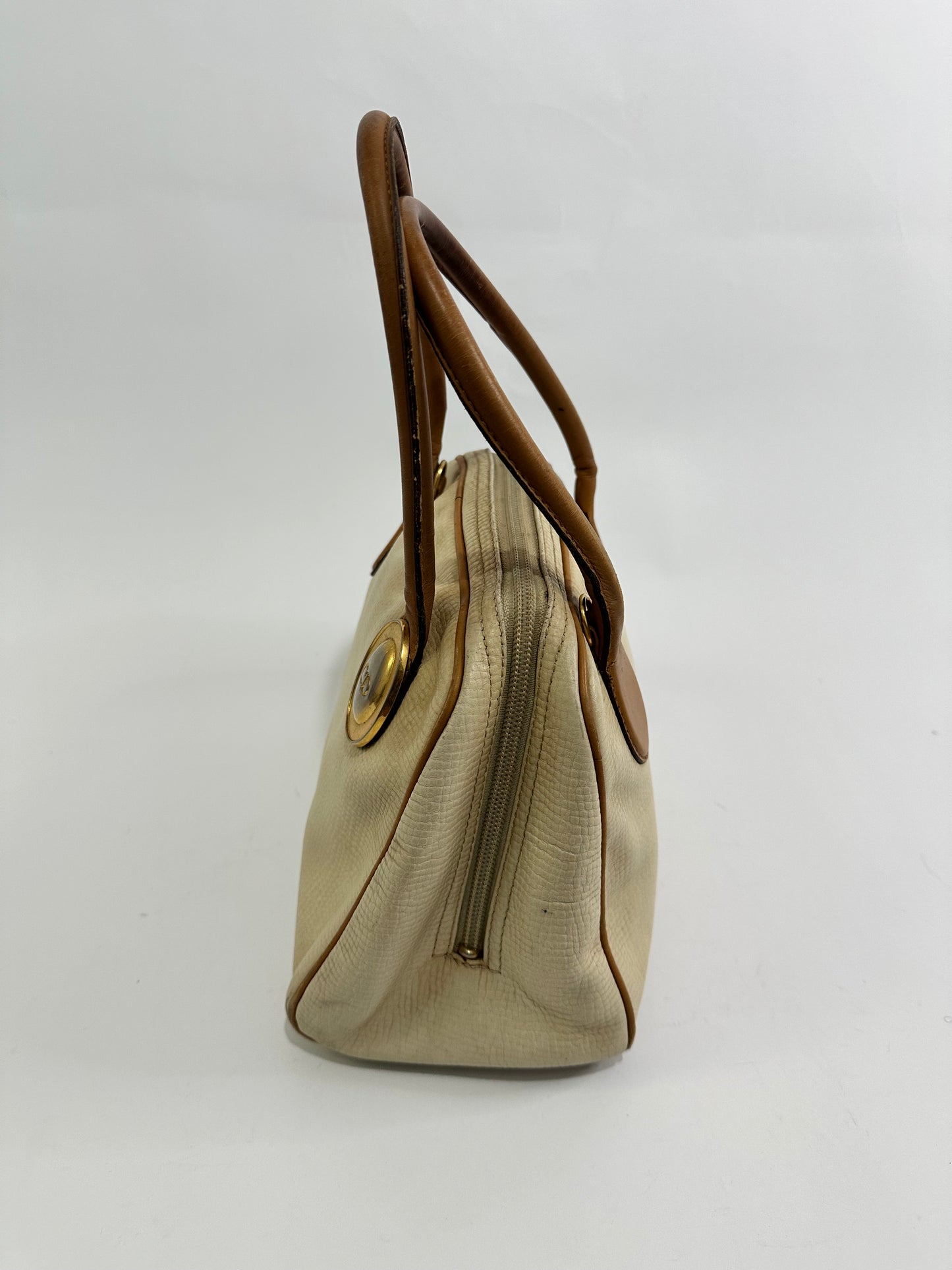 Vintage Christian Dior Leather Top Handbag