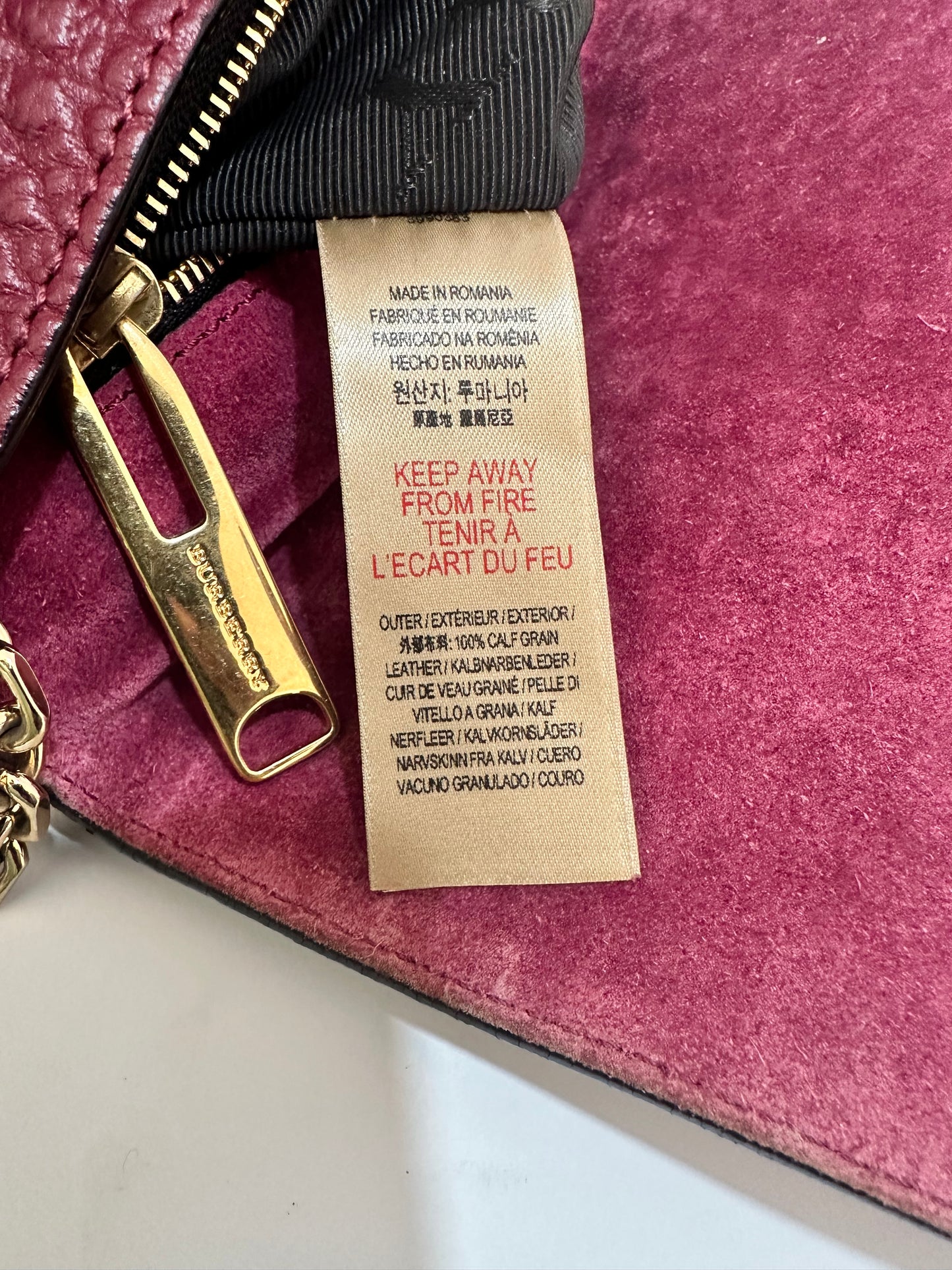 Burberry Pink Leather Mildenhall Shoulder Bag