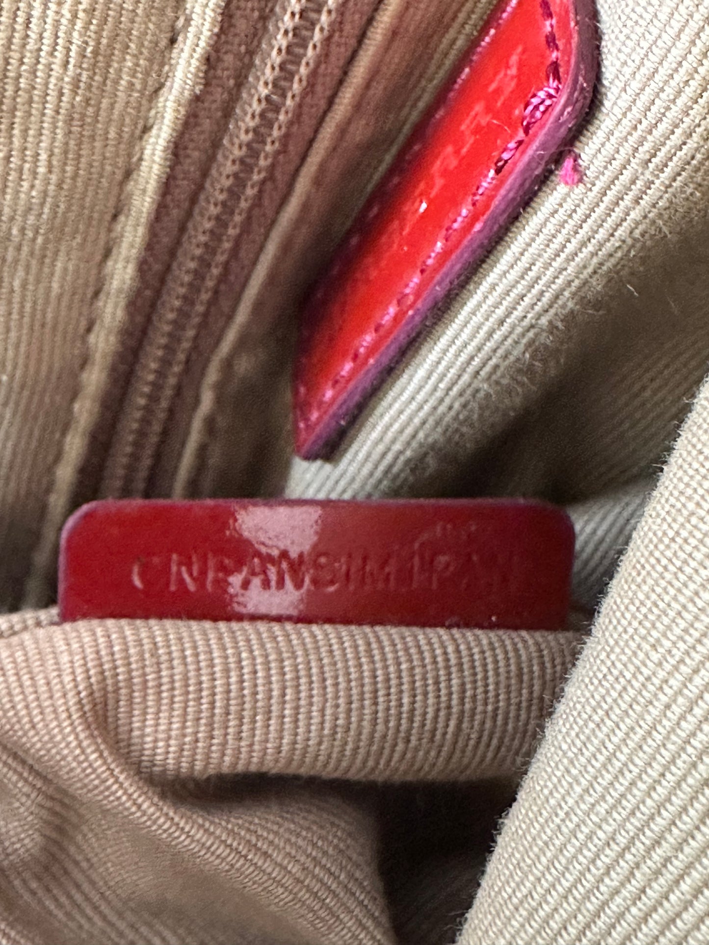Burberry Beige/Red PVC and Patent Leather Backpack
