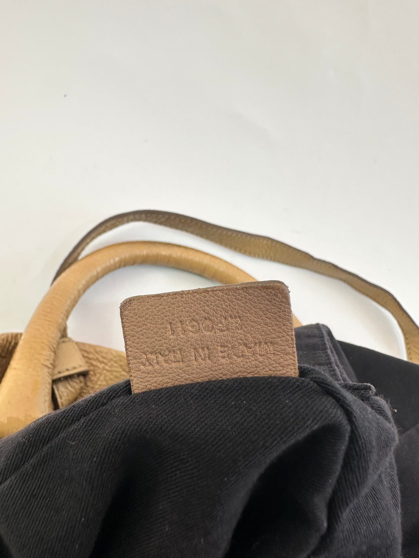 GIVENCHY
Beige Distressed Patent Leather Pandora Mini Messenger Bag