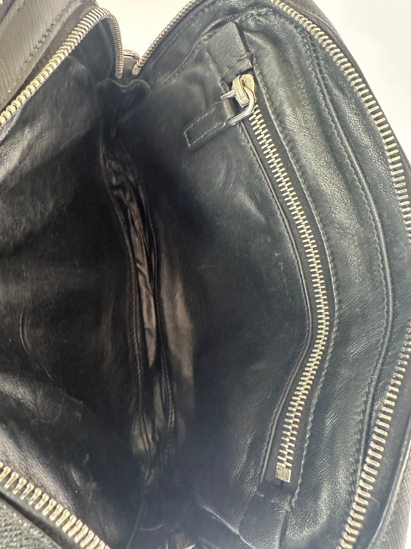 PRADA Black Leather Travel Clutch