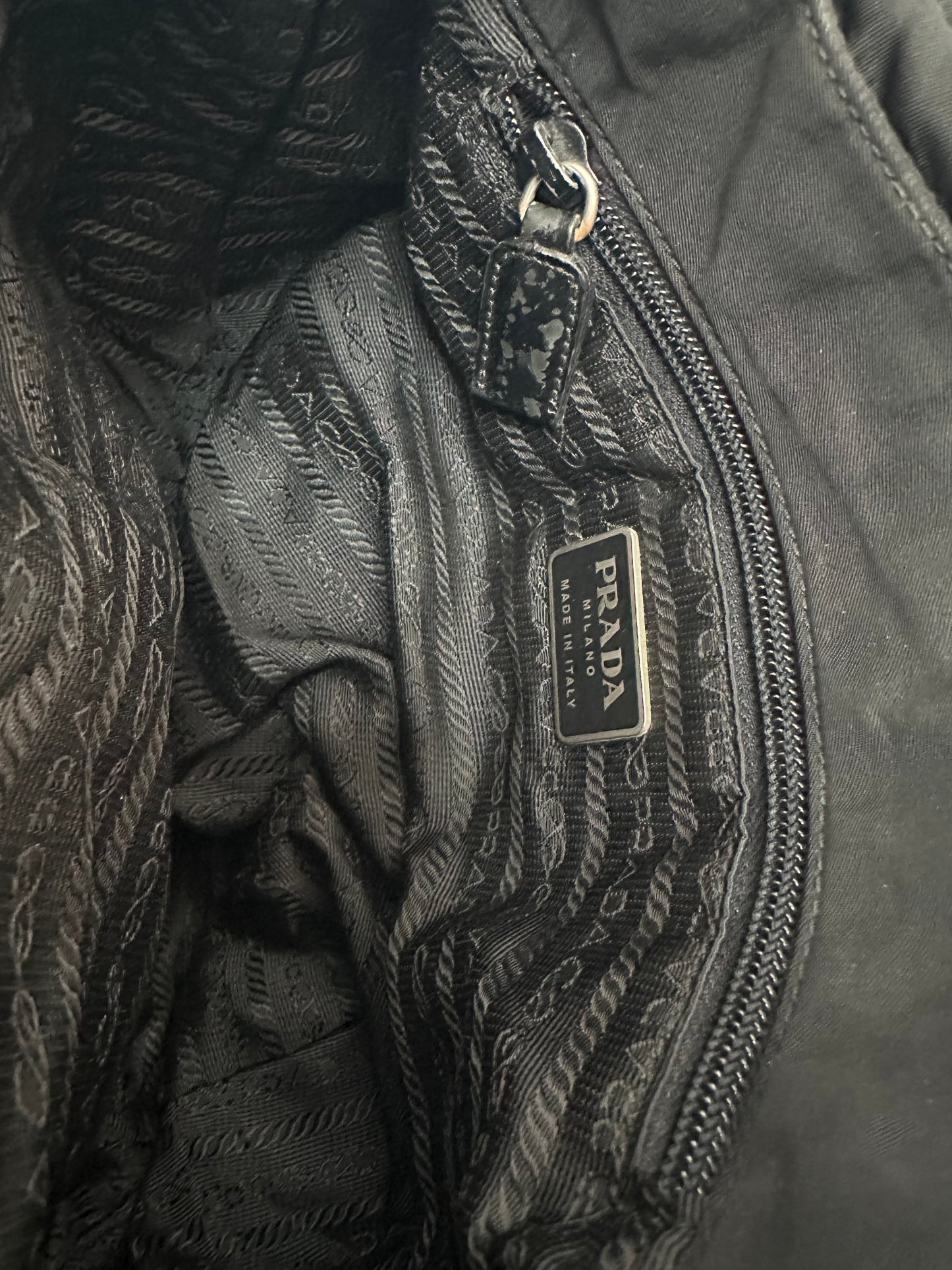 PRADA Unisex Tessuto Nylon Messenger Bag Black