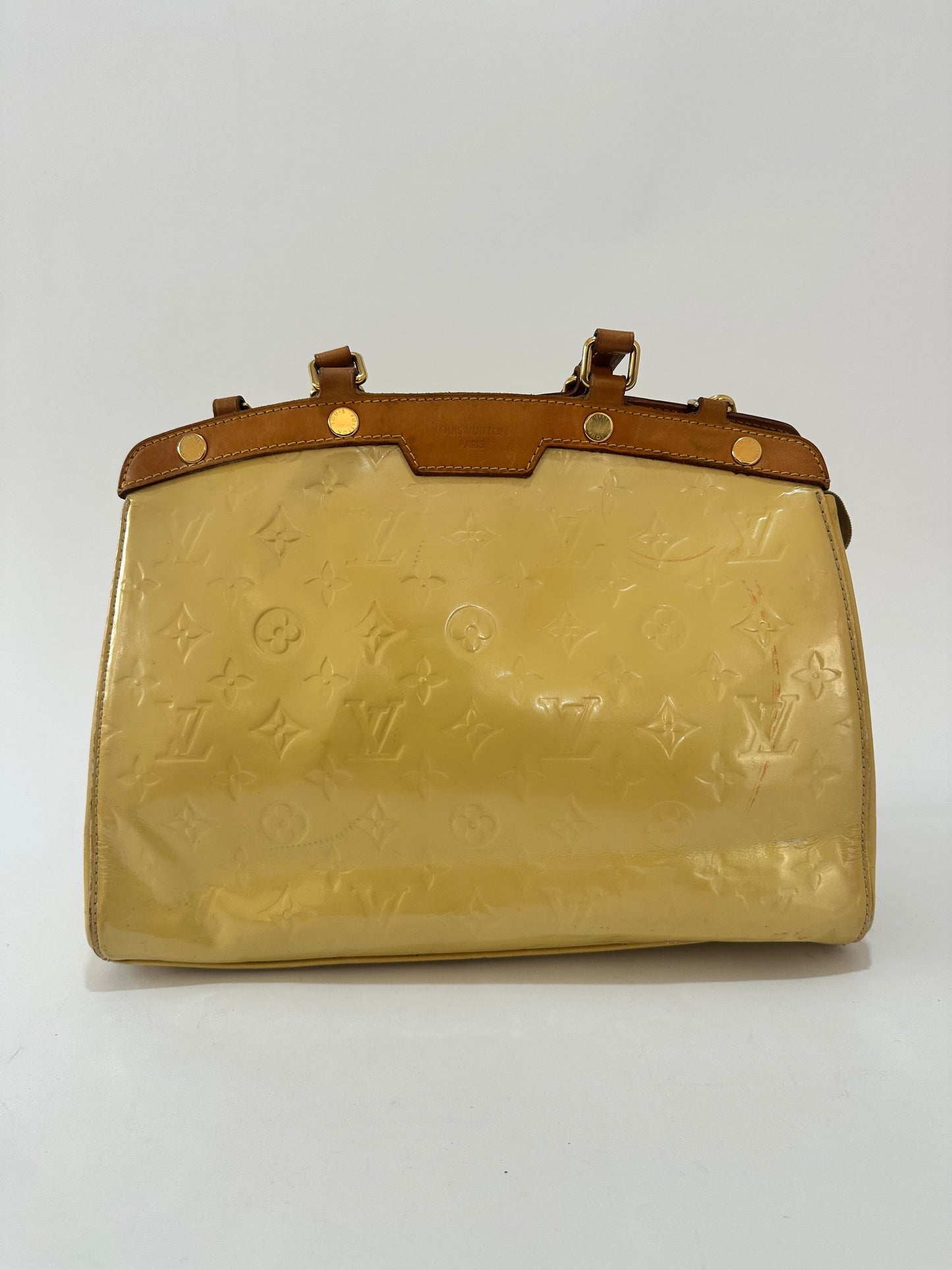 Louis Vuitton Blanc Corail Monogram Vernis Brea MM Bag