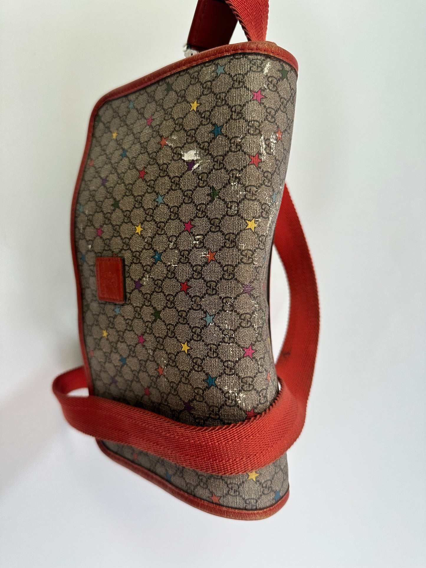 GUCCI Kids
GG Supreme Monogram Stars Medium Flap Messenger Bag Beige Orange