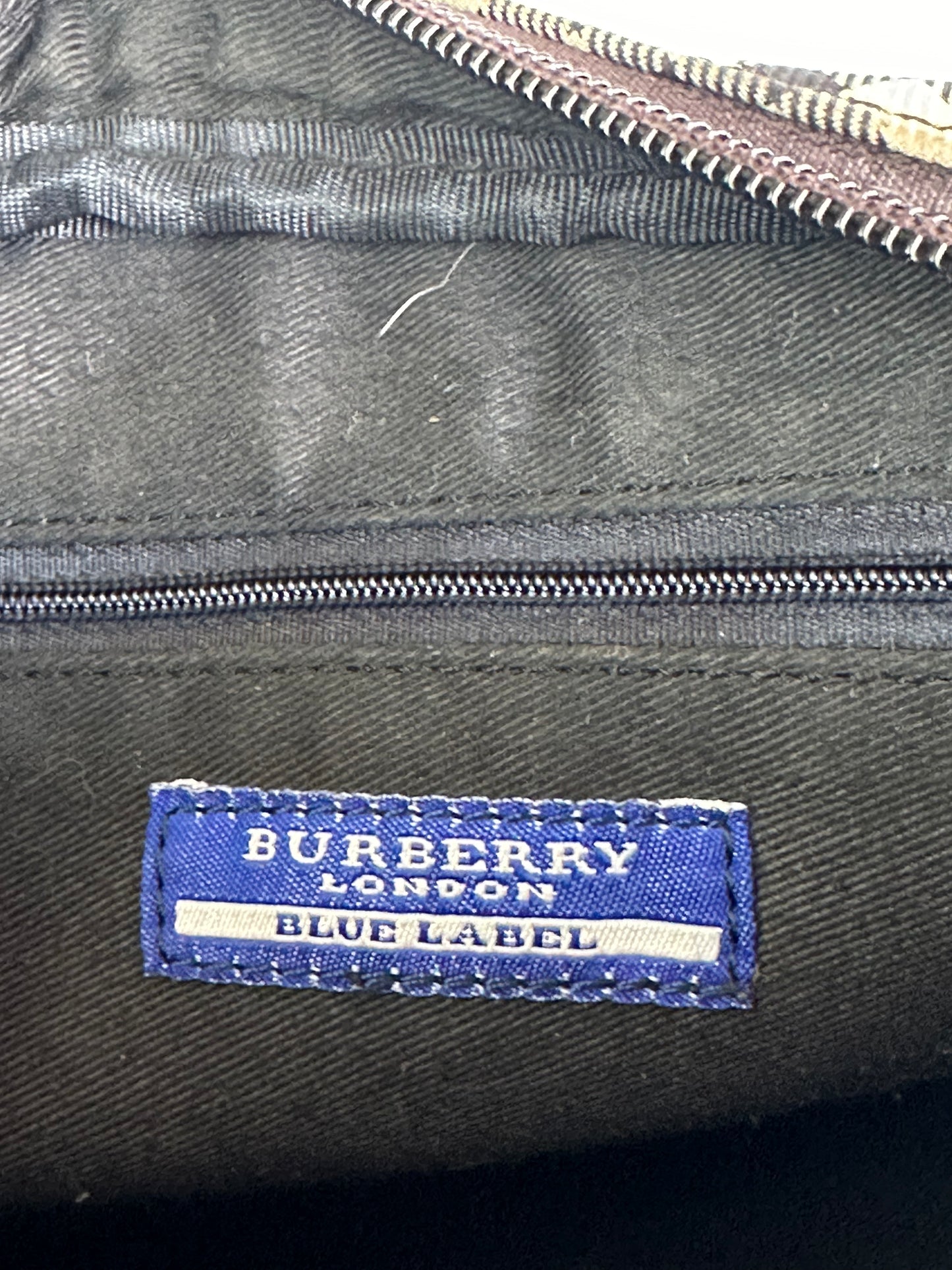 Burberry Blue Label Beige/Dark Brown Nova Check Nylon and Leather Crossbody Bag