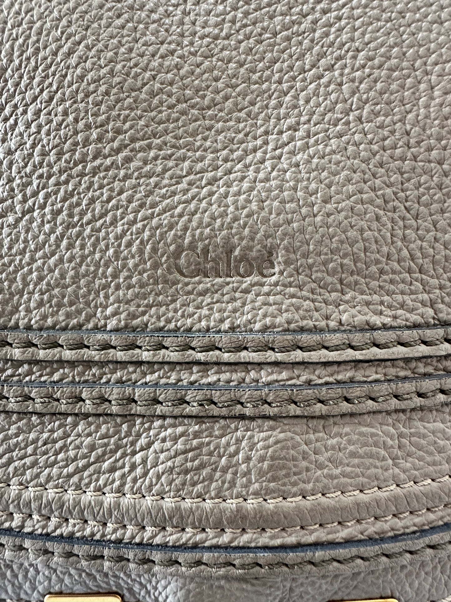 CHLOE
Calfskin Medium Marcie Saddle Shoulder Bag Motty Grey