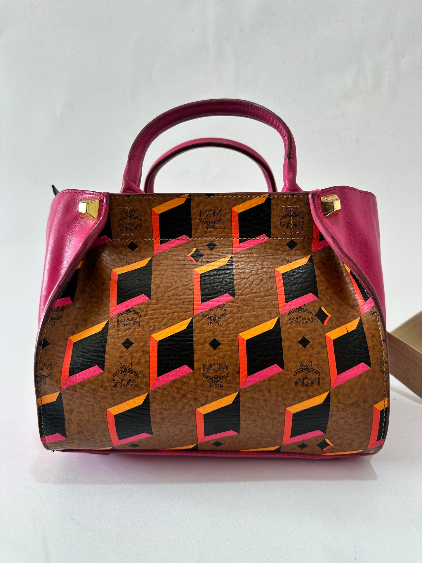 MCM
Visetos Diamond Printed Small Tote Cognac