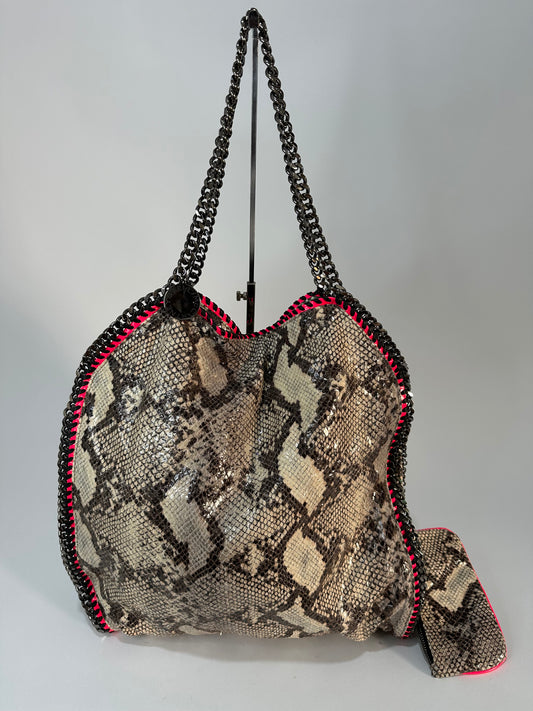 STELLA MCCARTNEY
Chalk/Pink Faux Python Falabella Large Tote Bag