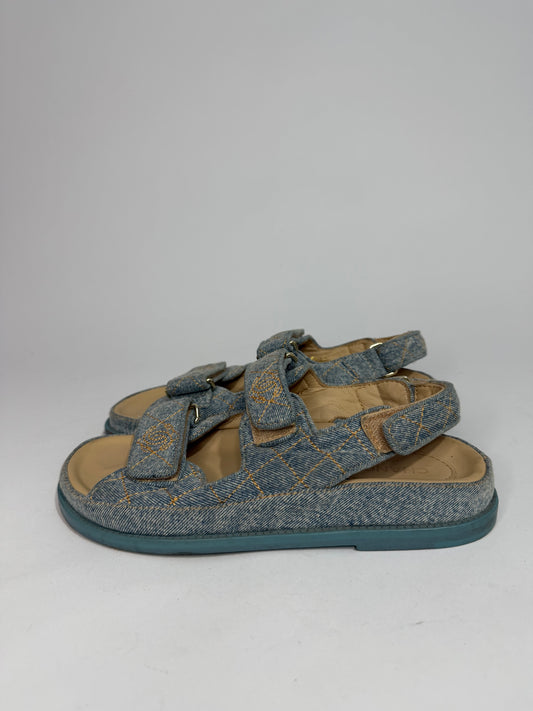 CHANEL
Denim Quilted Dad Sandals Size 36 EU/ 6 US / 3 UK