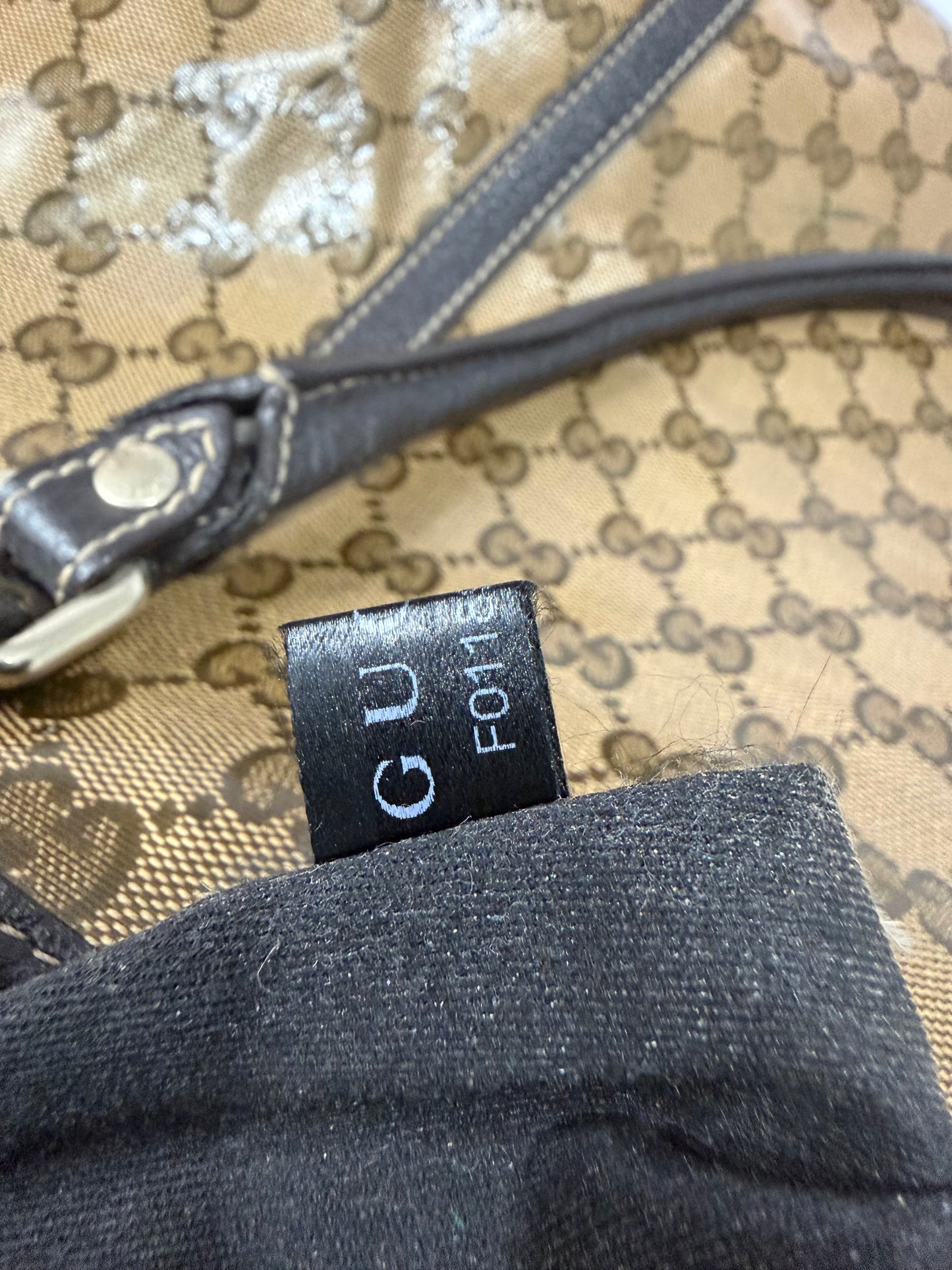 GUCCI
Beige/Ebony 'GG Crystal' Coated Canvas Joy Large Tote Bag