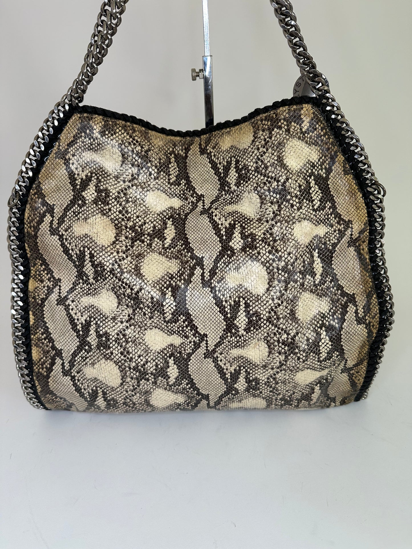 Stella McCartney Beige Faux Python Leather Falabella Tote