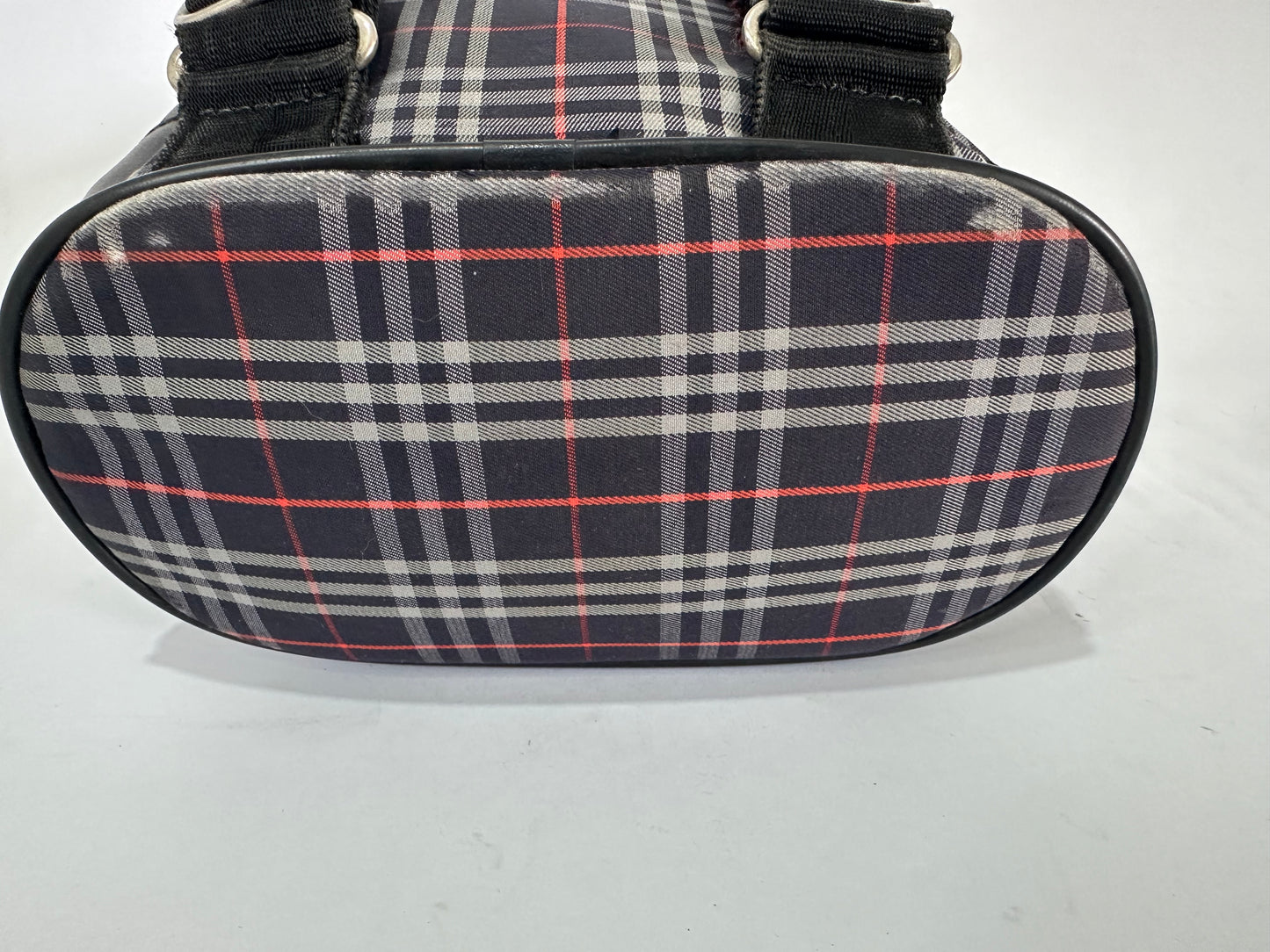 Burberry Nova Check Logo Embossed Backpack Navy/Black