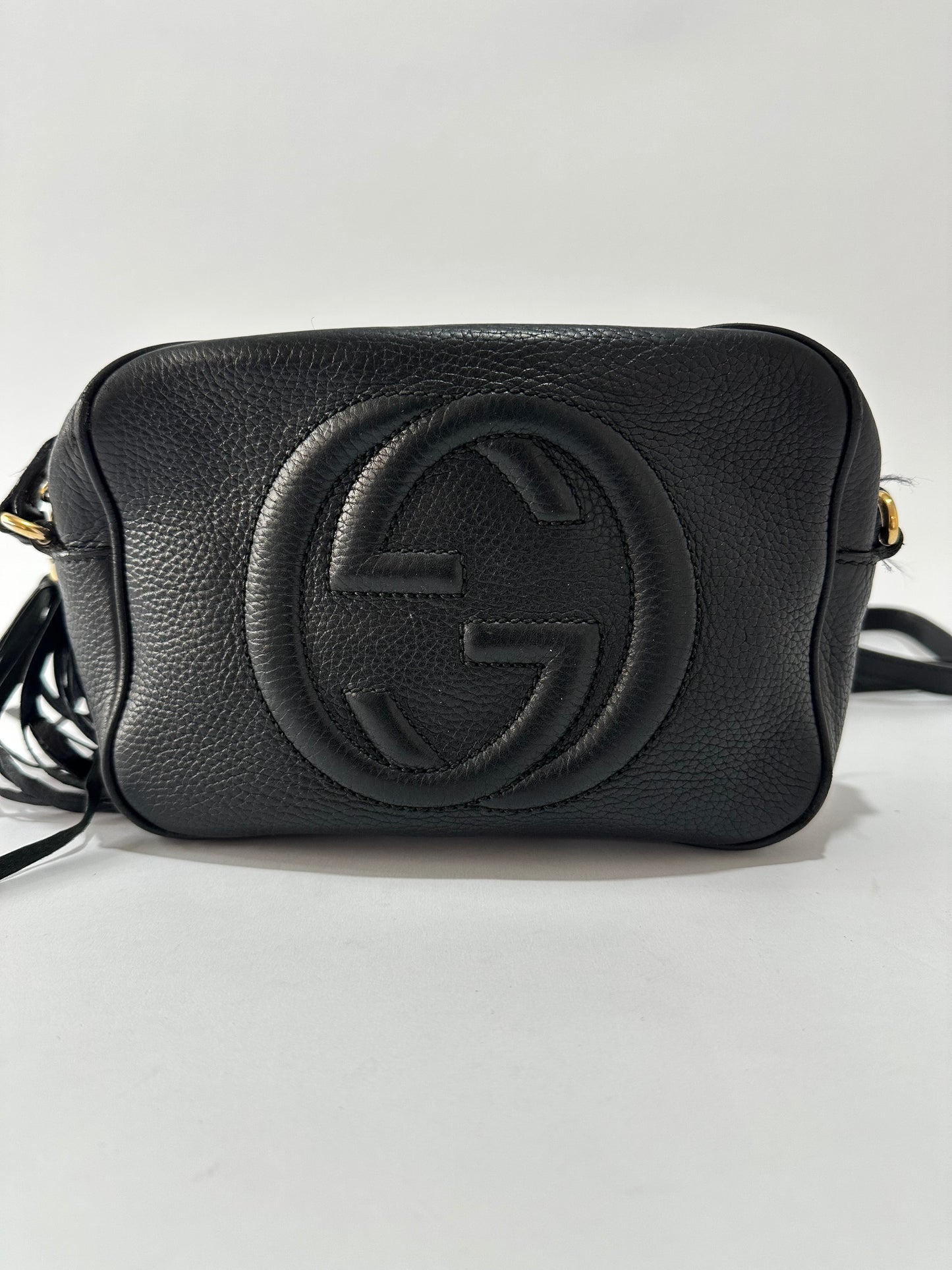 Gucci Light Black Leather Small Soho Disco Crossbody Bag