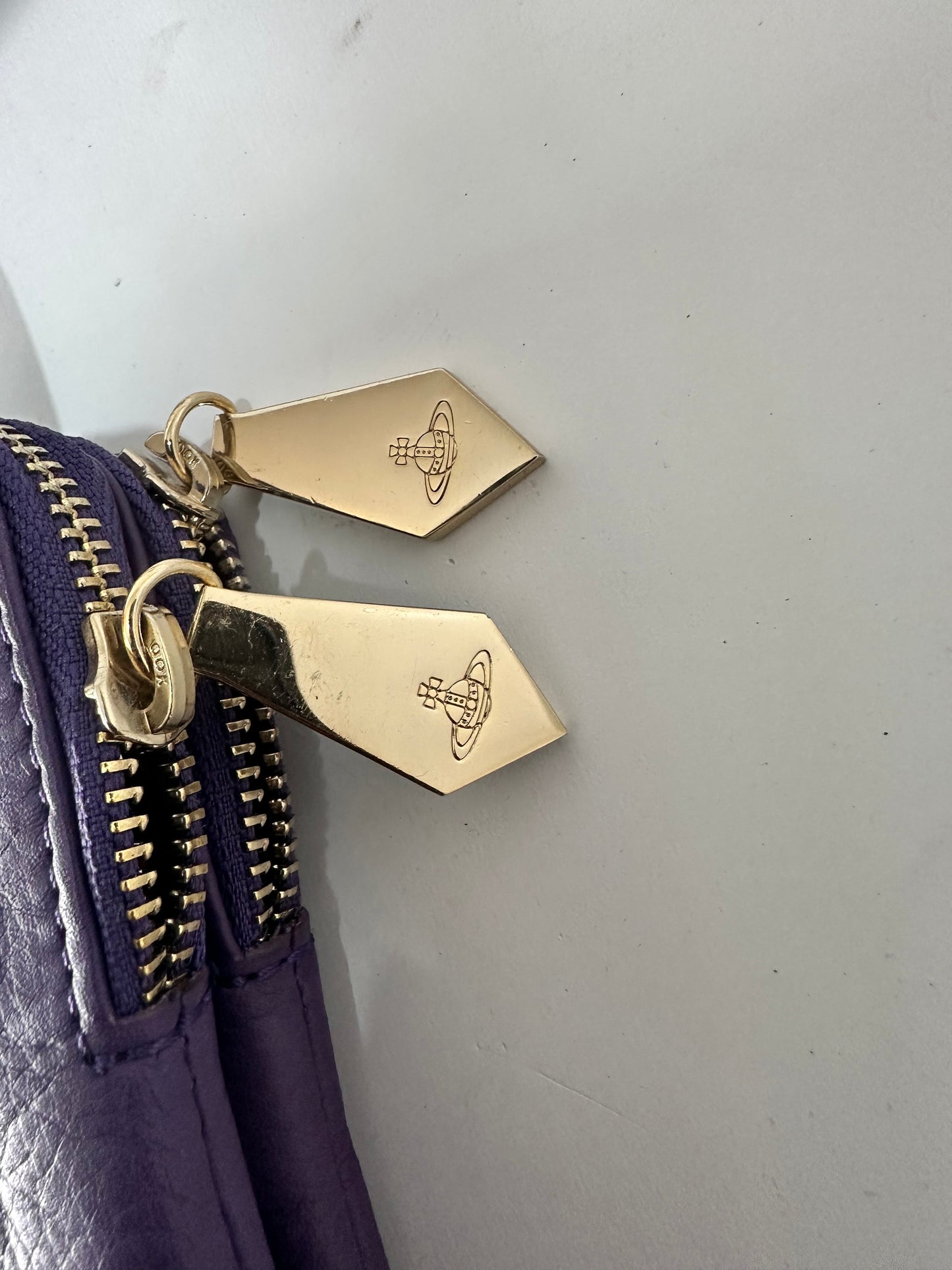 Vivienne Westwood Purple Leather Crossbody Bag