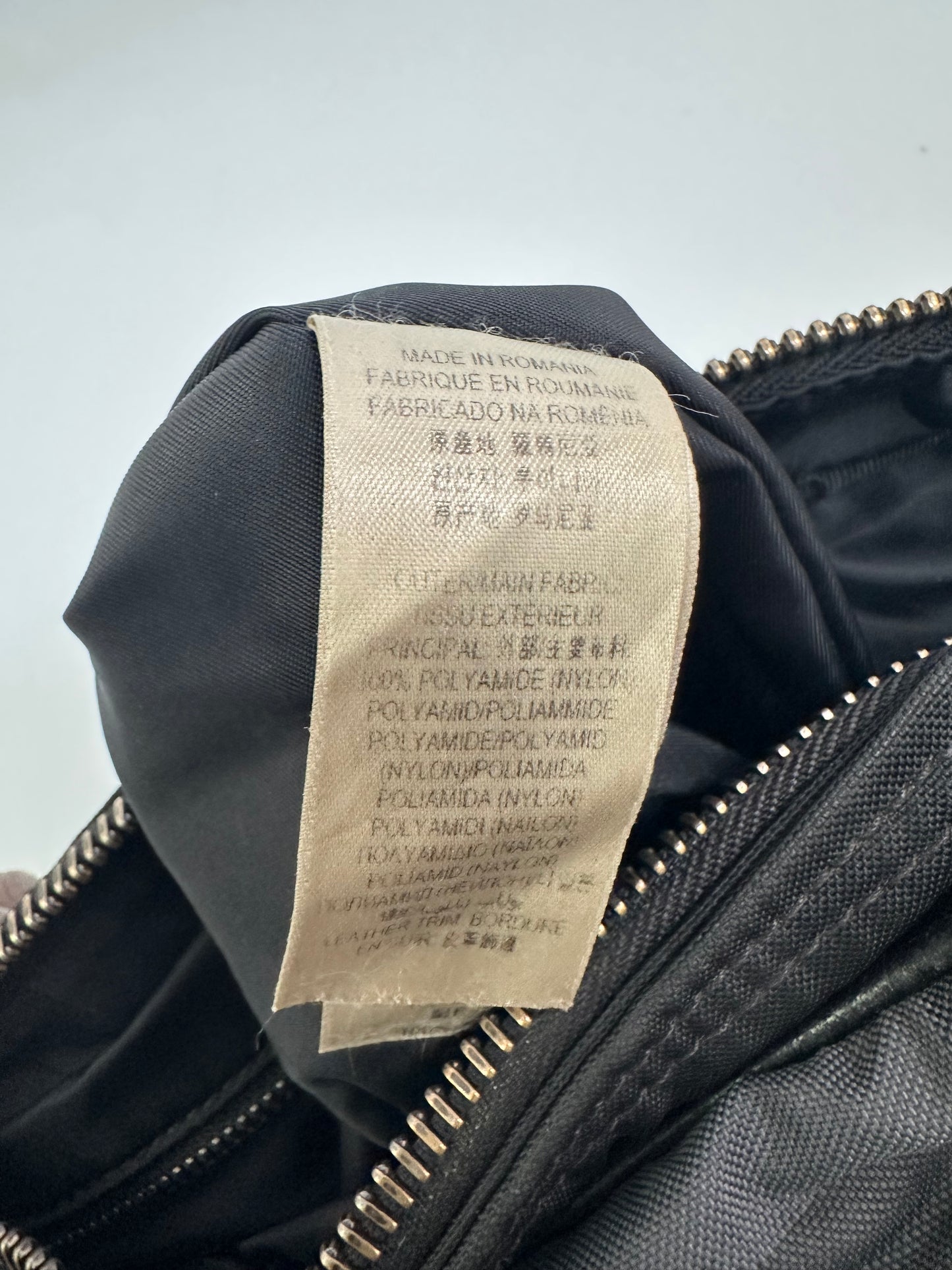 BURBERRY Zip Messenger Bag Smoked Check Canvas Small