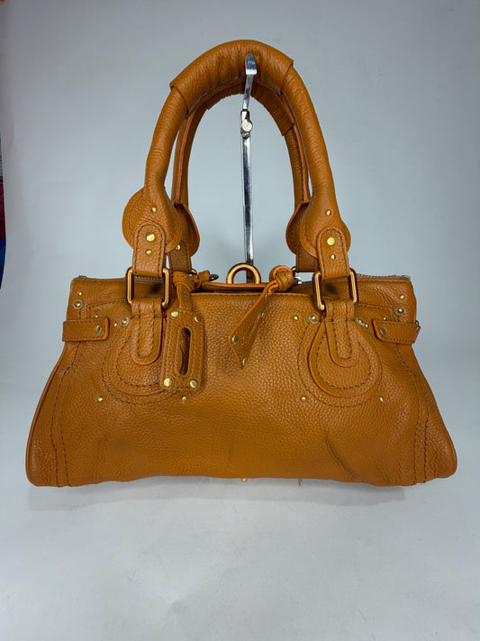 CHLOE
Calfskin Medium Paddington Satchel Tan