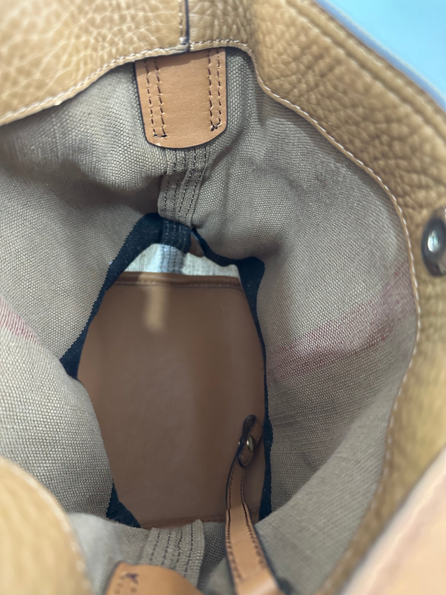 BURBERRY Canvas Mega Check Mini Ashby Tassel Crossbody Burgundy