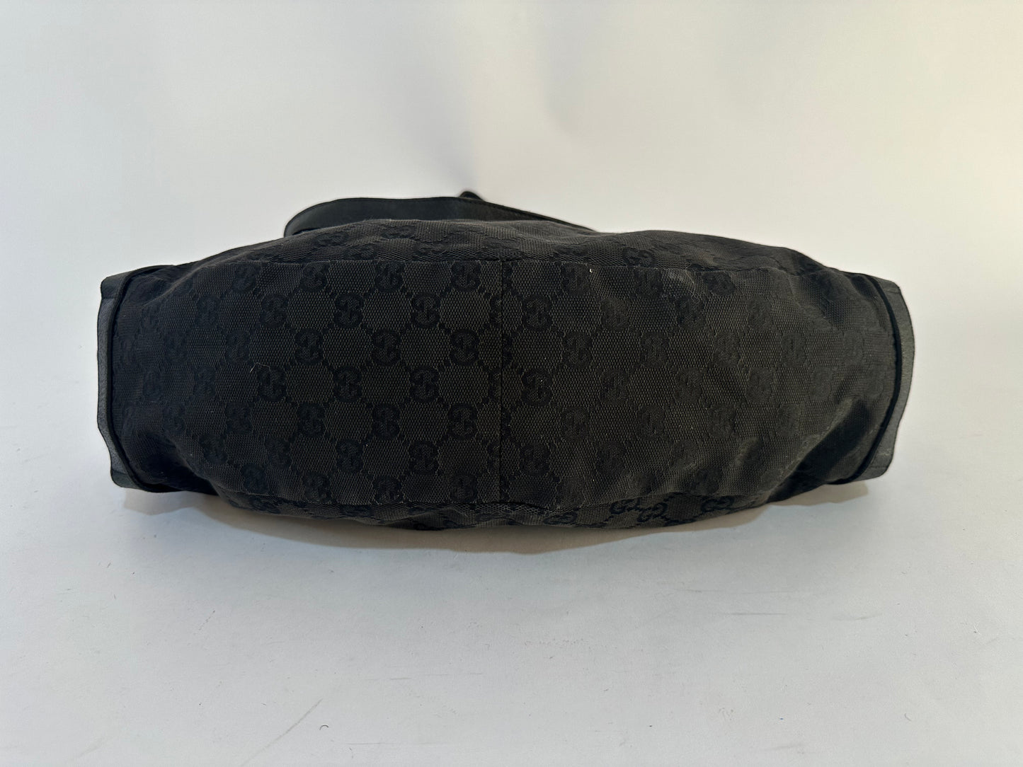 Gucci Black/Navy Blue GG Canvas and Leather Abbey Tote