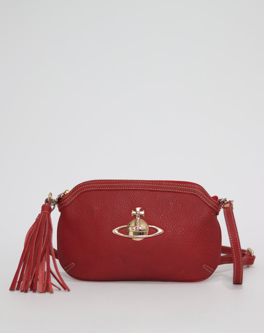 Vivienne Westwood Red Leather Crossbody Bag